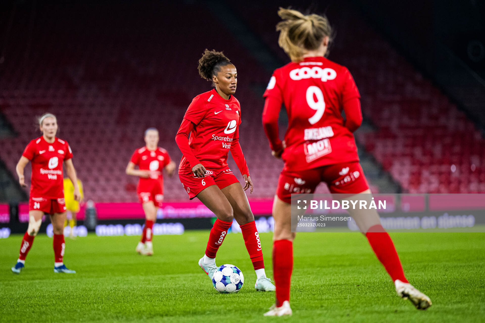 Cassandra Ella Archontoulis Bogere of Brann during the Toppserien football match between Brann and Rosenborg on March 23, 2025 in Bergen.
