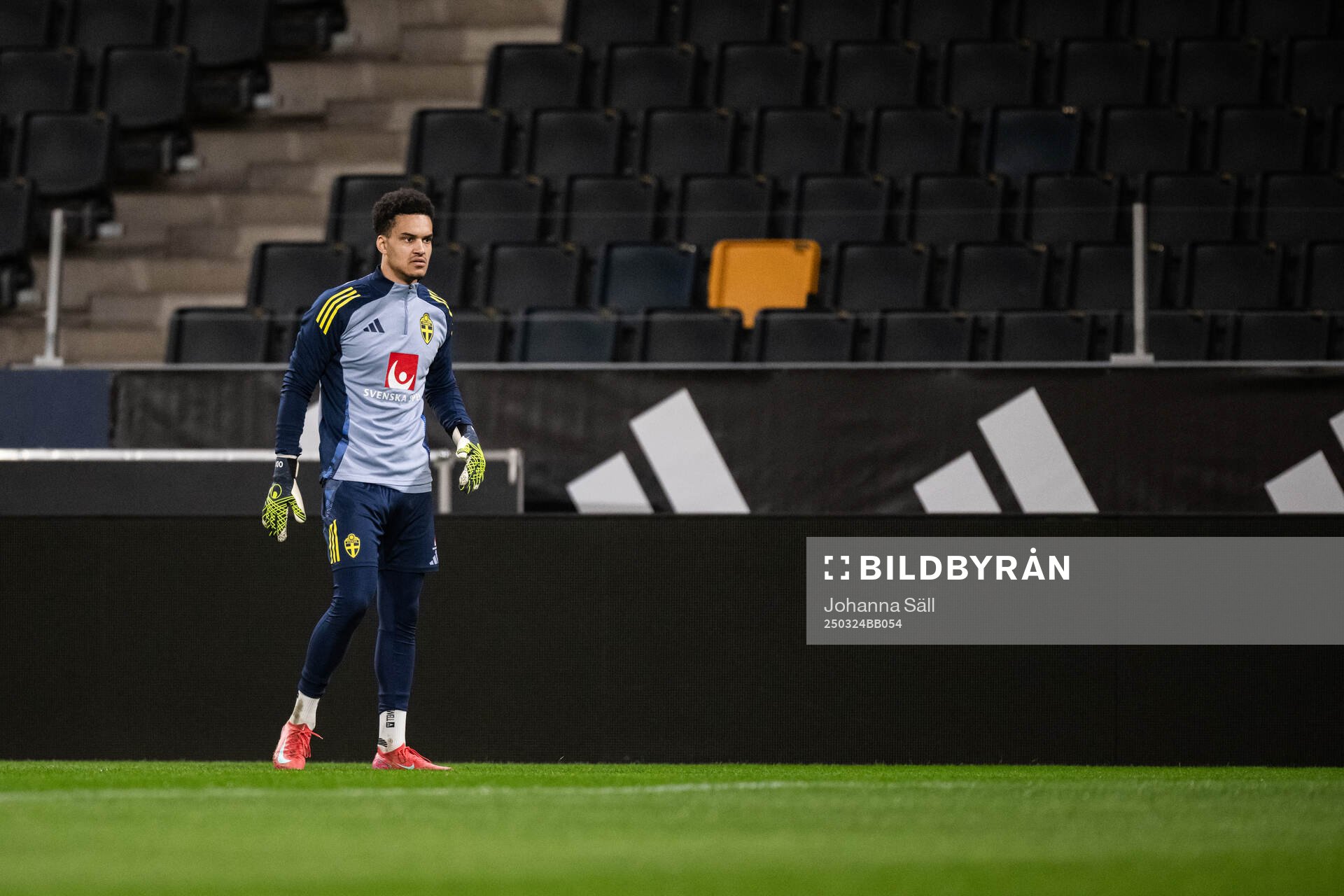 Goalkeeper Oliver Dovin of the Swedish men's national