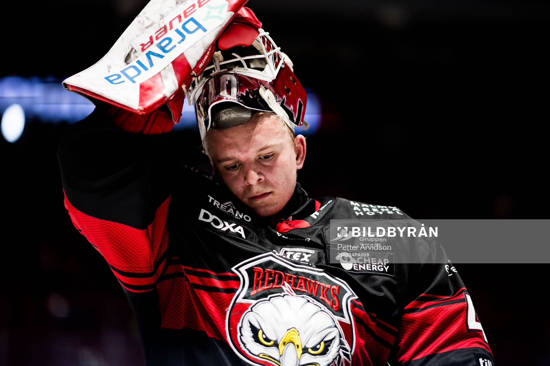 Malmö Redhawks målvakt Oskar Blomgren