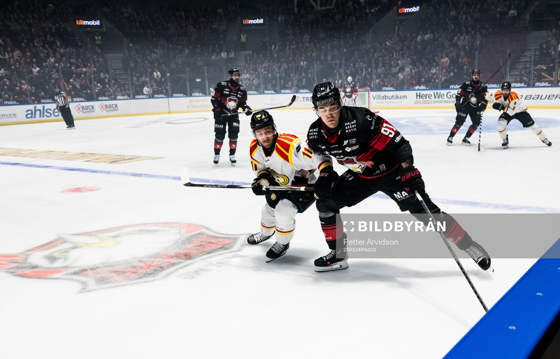 Brynäs Jordan Schroeder och Malmö Redhawks Axel Sundberg