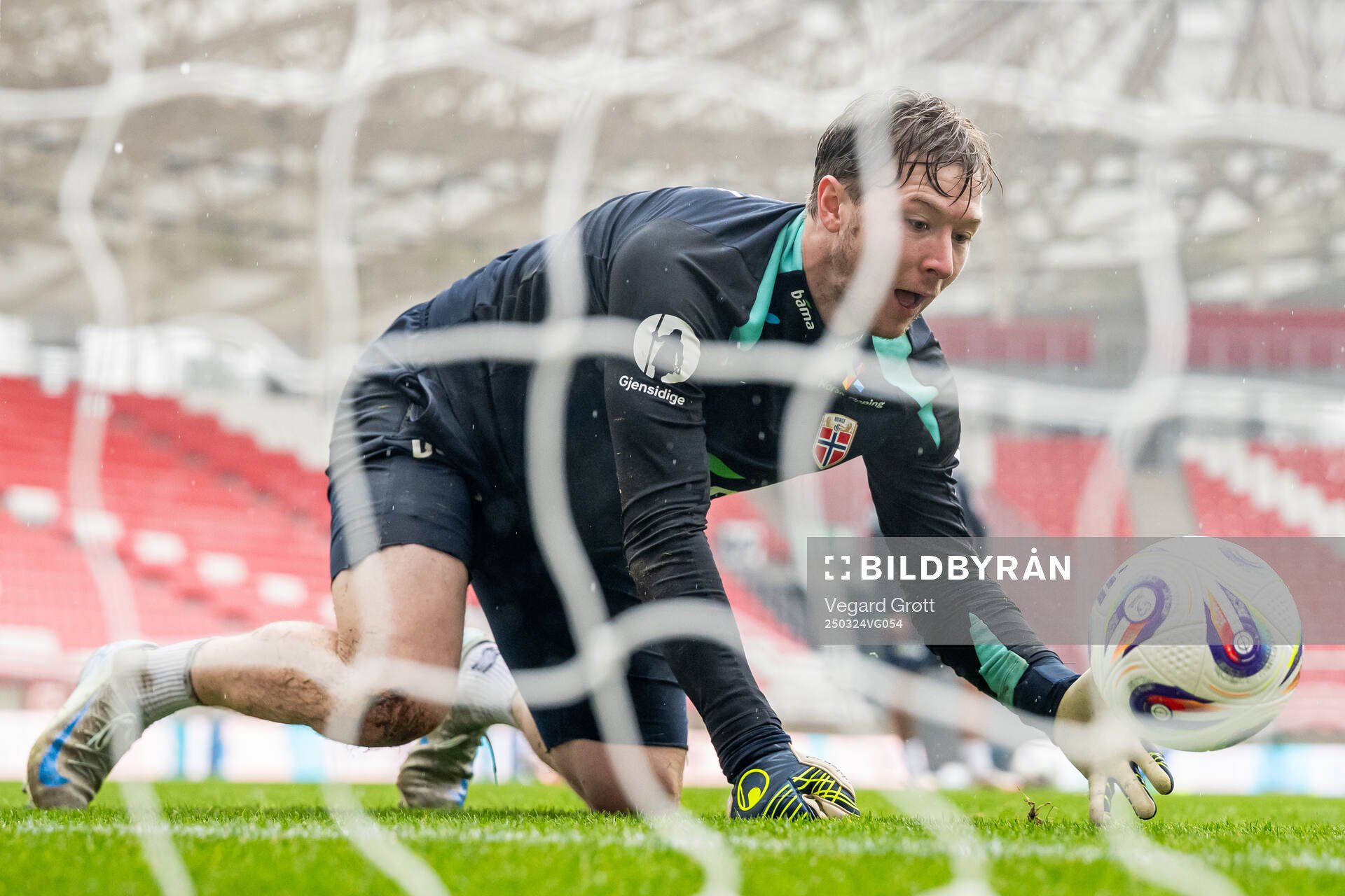Goalkeeper Mathias Dyngeland of the Norwegian national