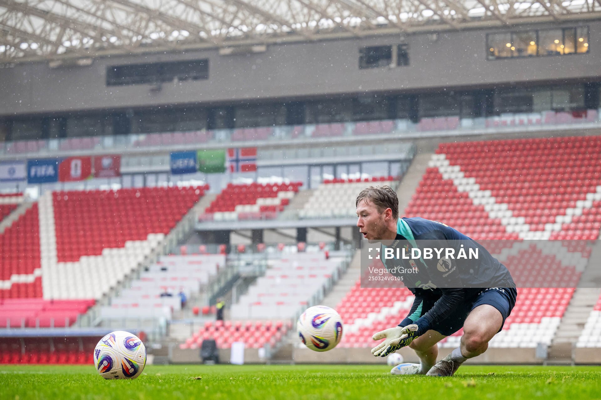 Goalkeeper Mathias Dyngeland of the Norwegian national