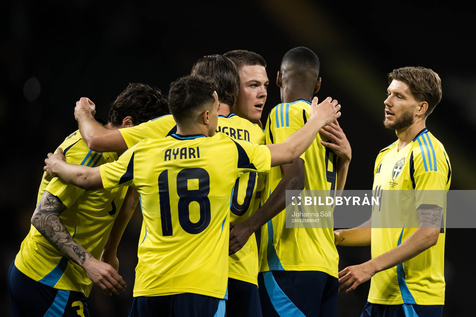Emil Holm of Sweden celebrate with team mates