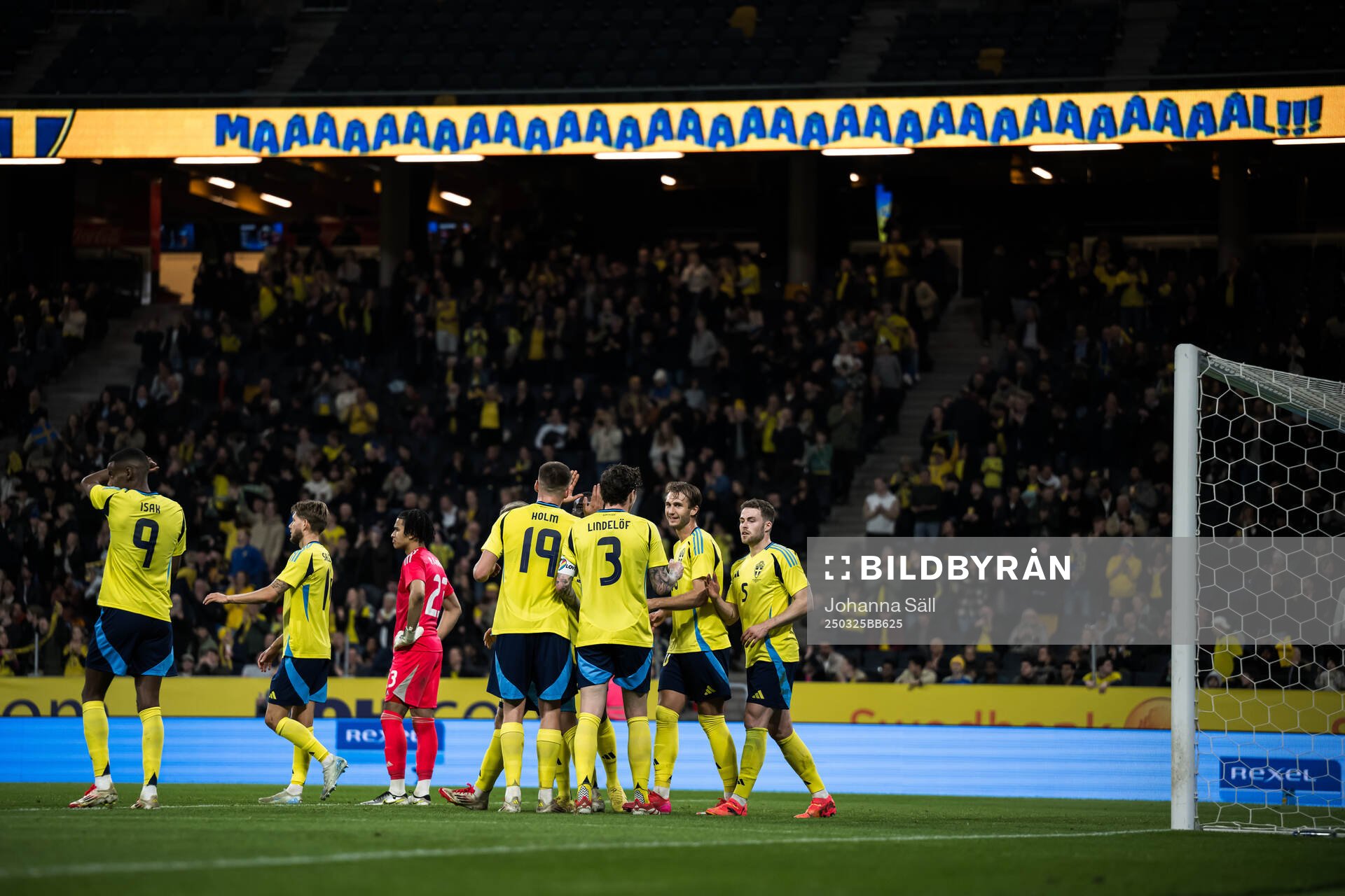 Benjamin Nygren of Sweden celebrating the 2-0 goal