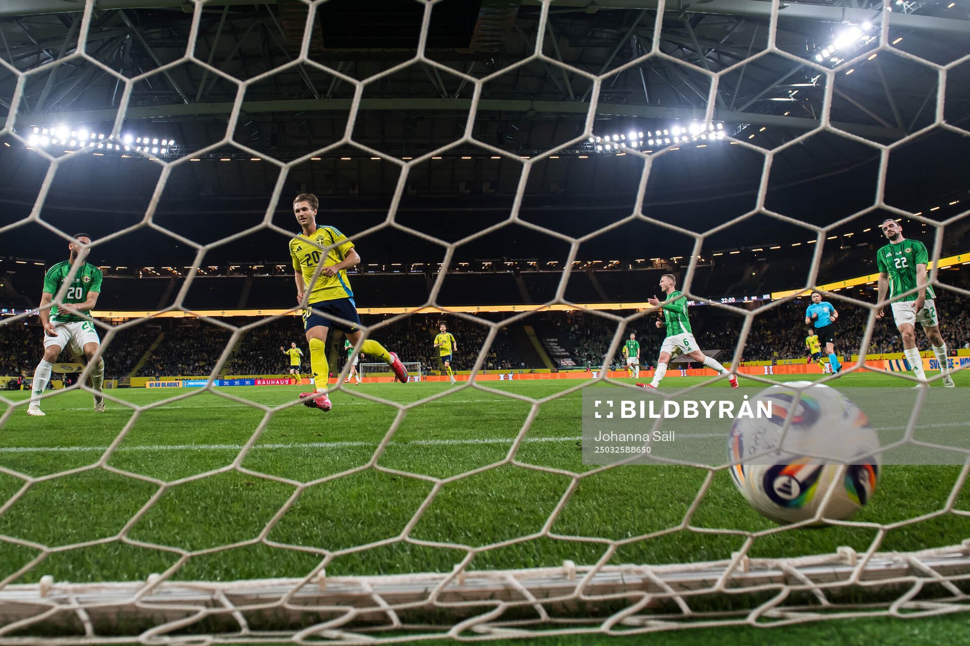 Benjamin Nygren of Sweden scores the 2-0 goal