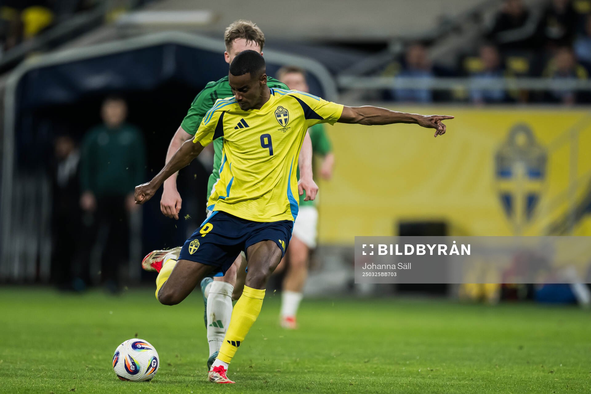 Alexander Isak of Sweden scores the 4-0 goal