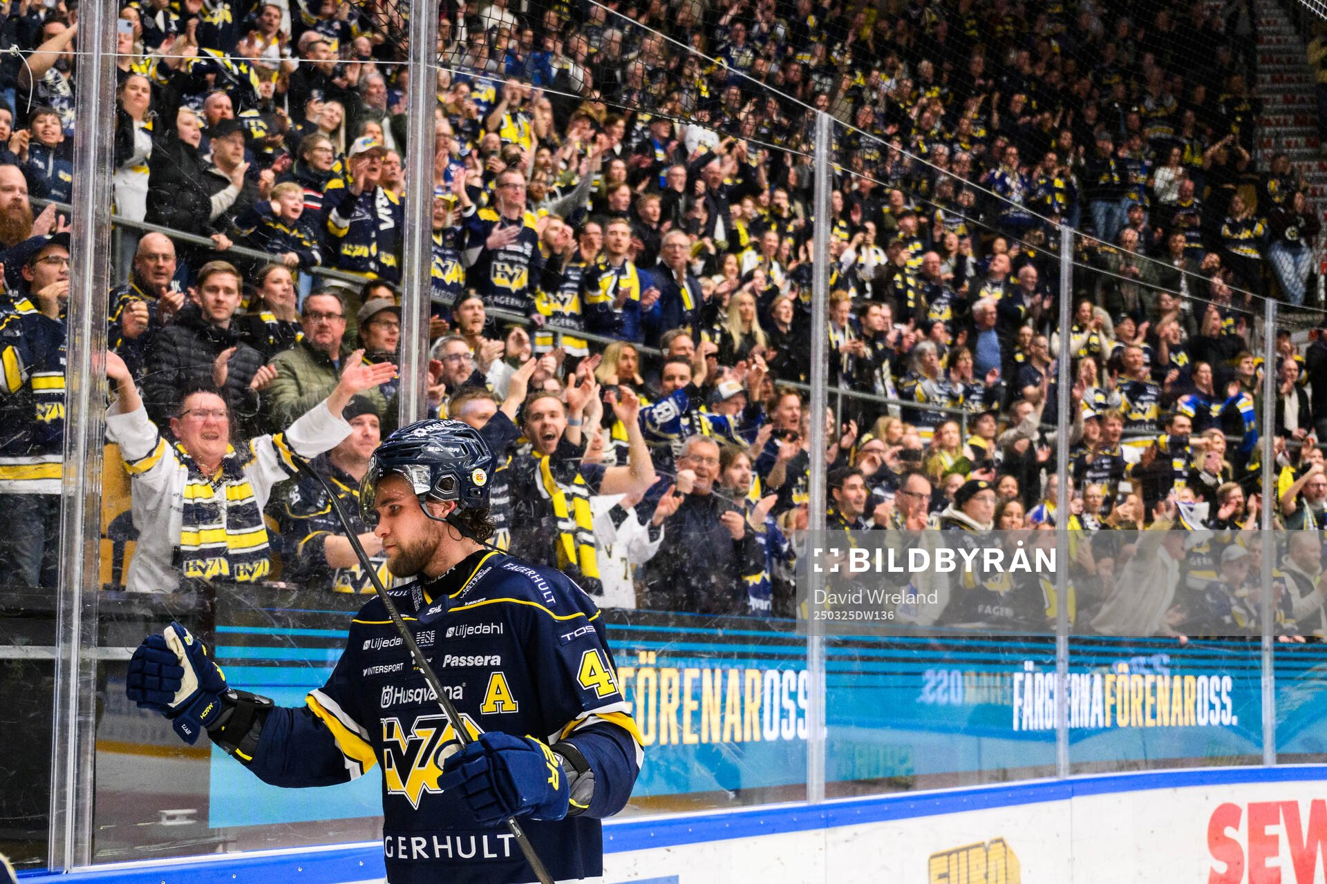 HV71s Joona Luoto jublar