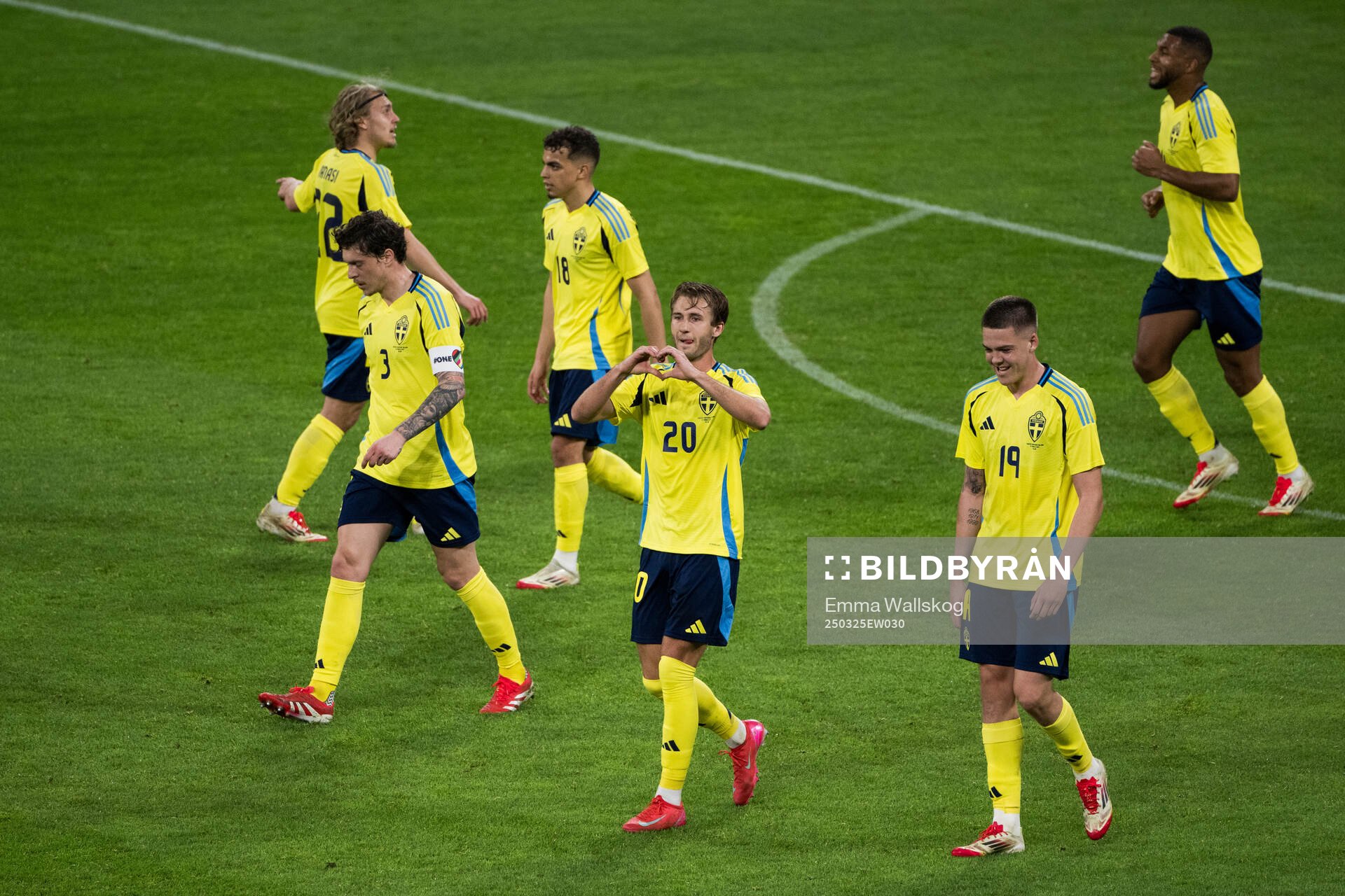 Benjamin Nygren of Sweden celebrating the 1-0 goal
