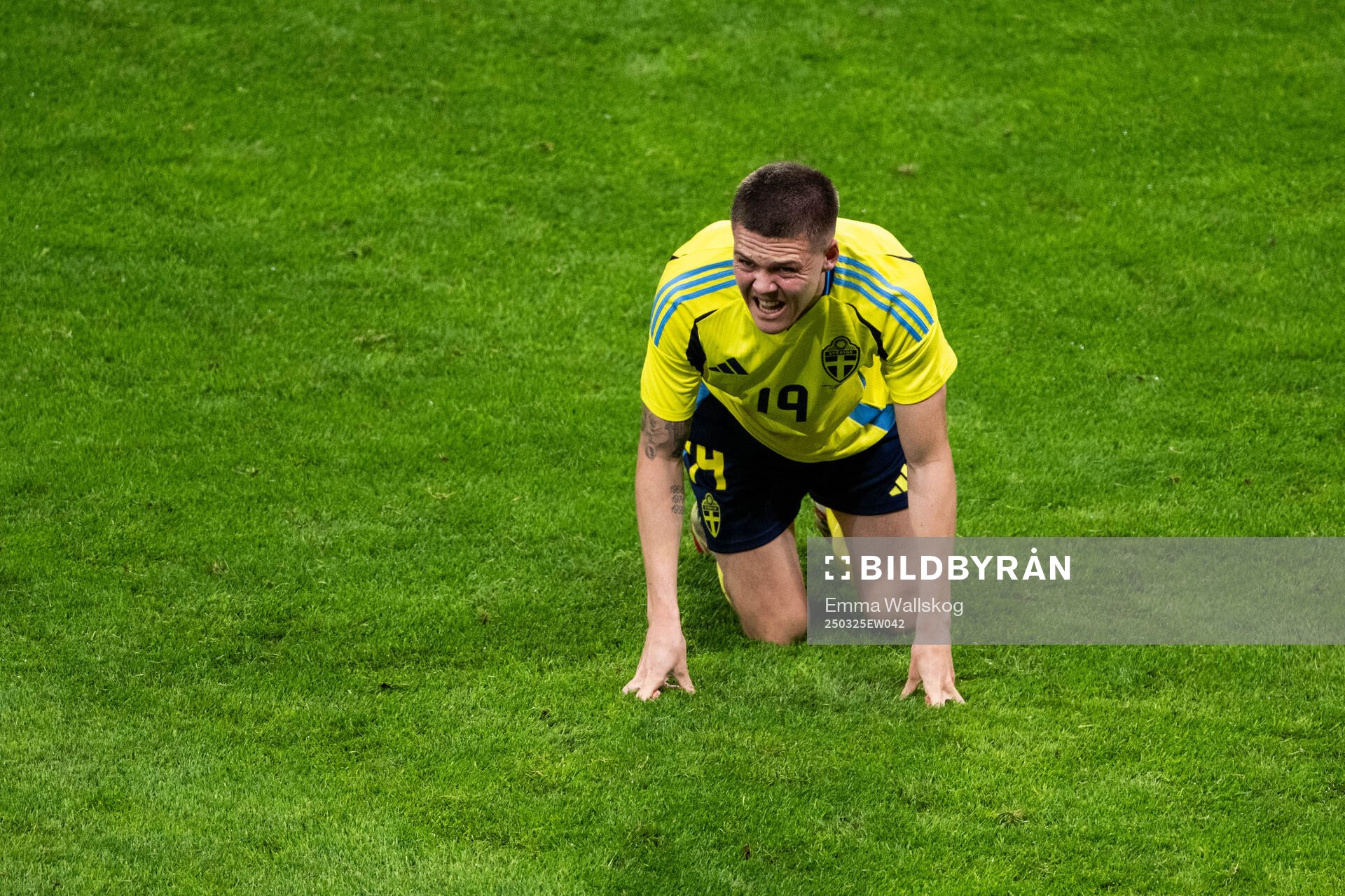 Emil Holm of Sweden in pain