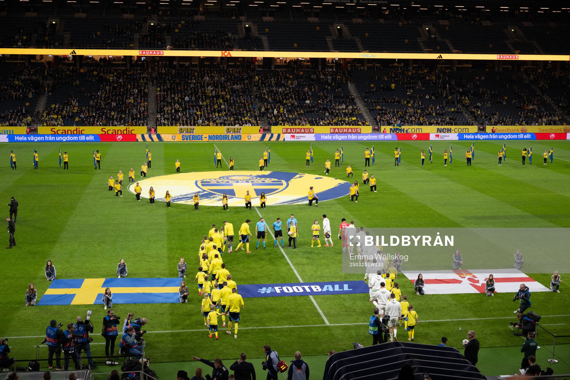 Players of Sweden and of Northern Ireland