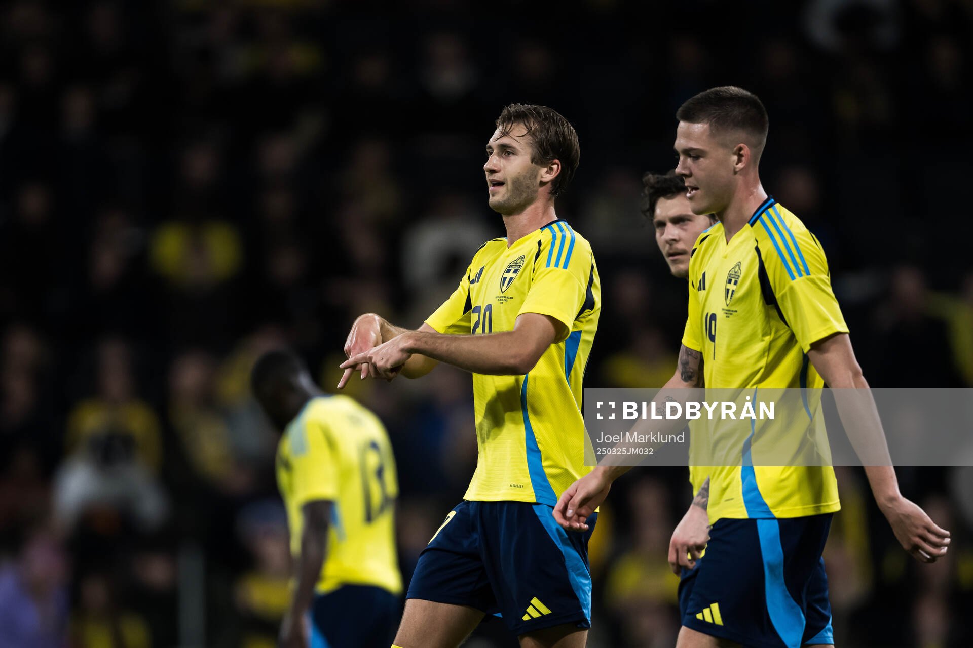 Benjamin Nygren of Sweden celebrating the 1-0 goal