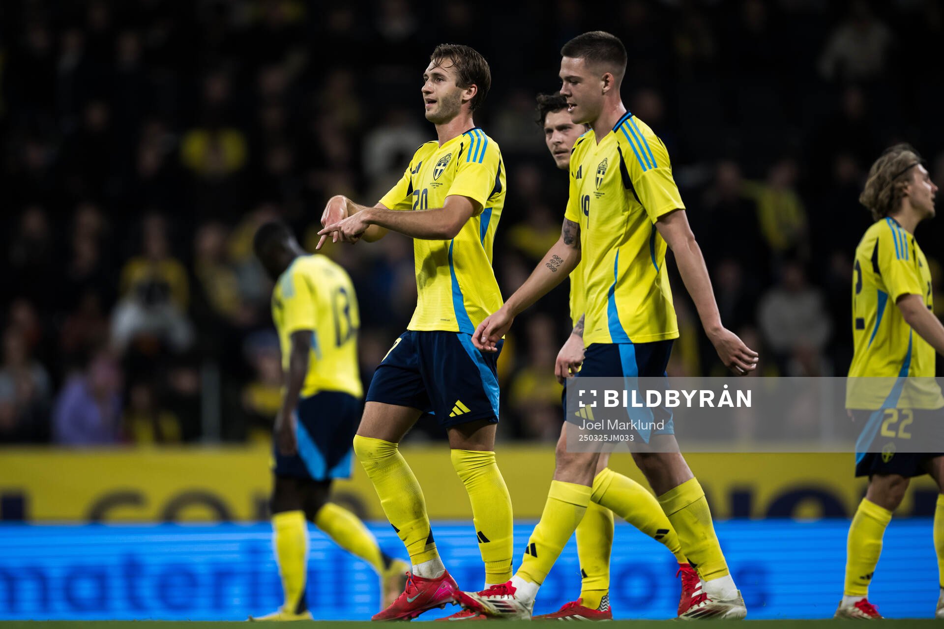Benjamin Nygren of Sweden celebrating the 1-0 goal