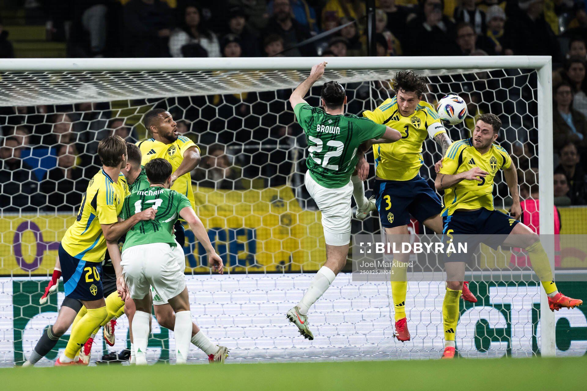 Ciaron Brown of Northern Ireland, Victor Nilsson Lindelöf