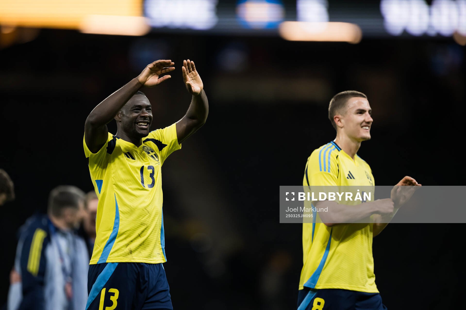 Ken Sema and Gustaf Lagerbielke of Sweden celebrate