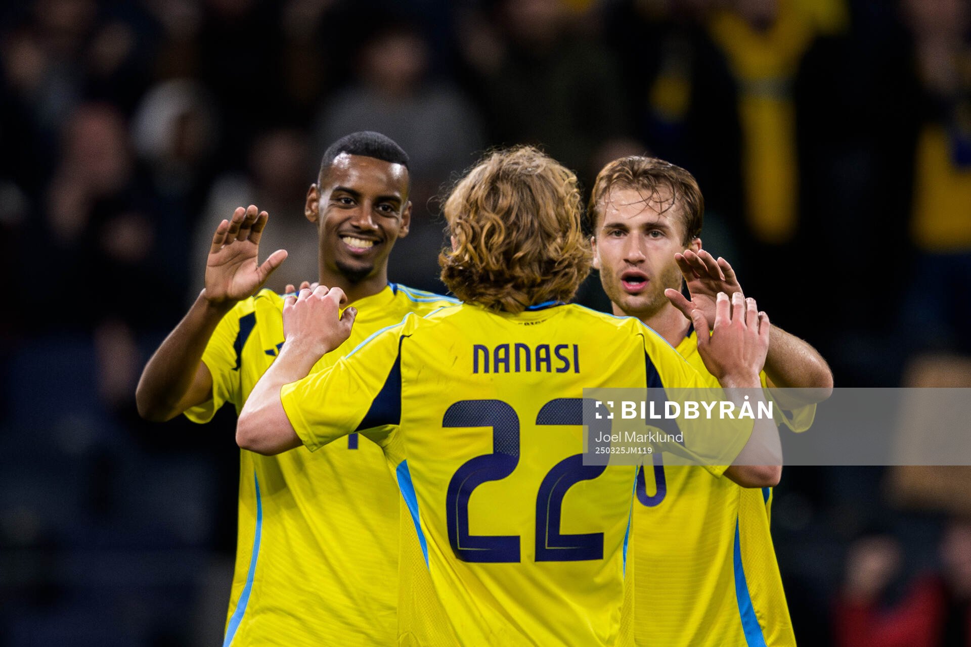 Alexander Isak, Sebastian Nanasi and Benjamin Nygren of