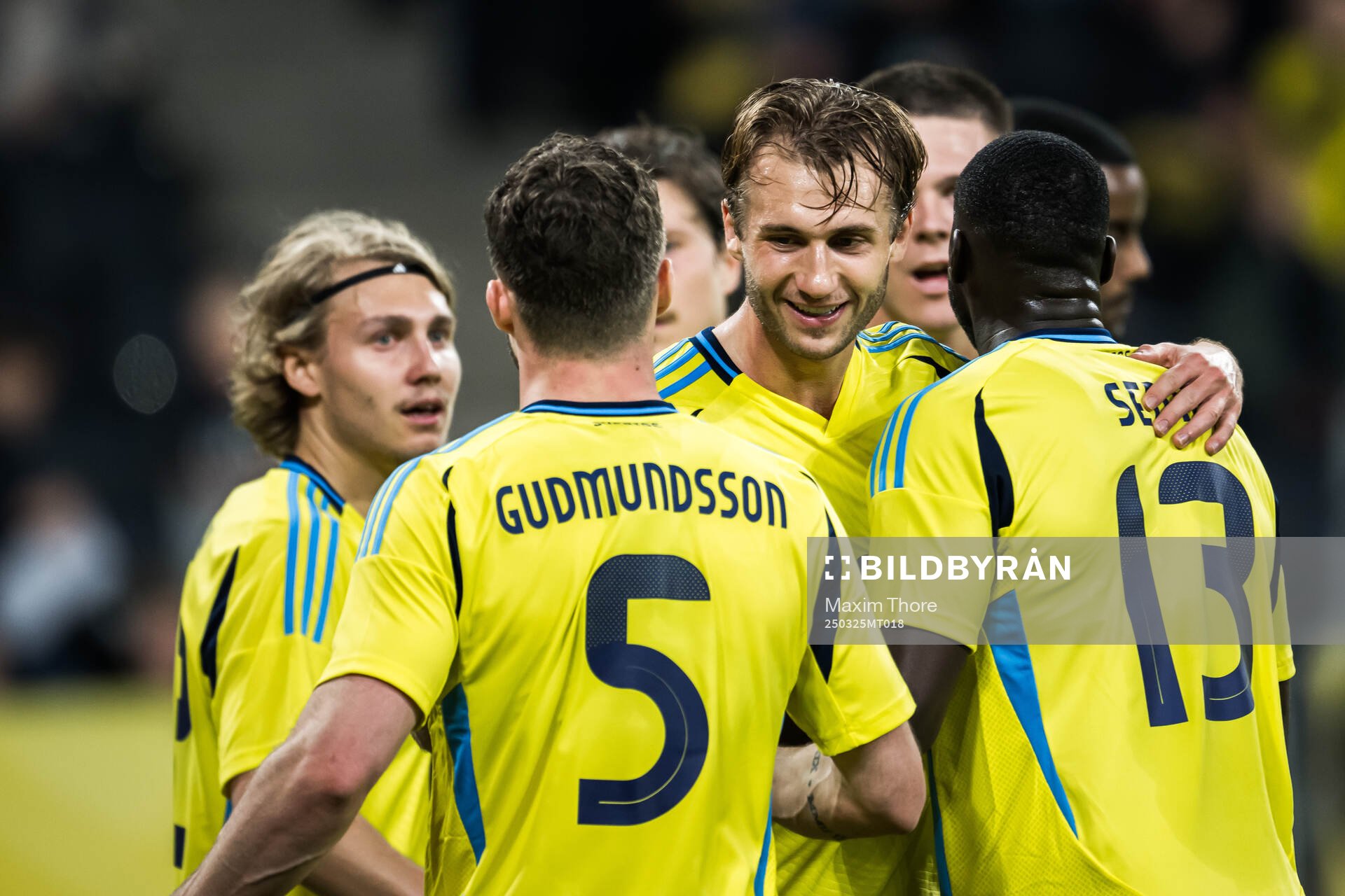Benjamin Nygren of Sweden celebrating the 1-0 goal