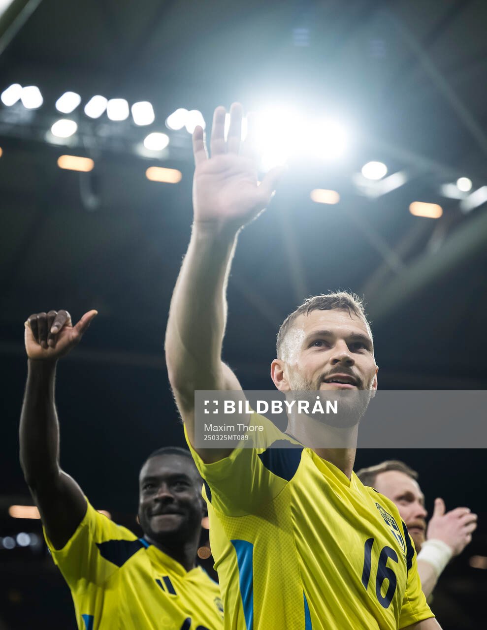 Ken Sema and Jesper Karlström of Sweden celebrate