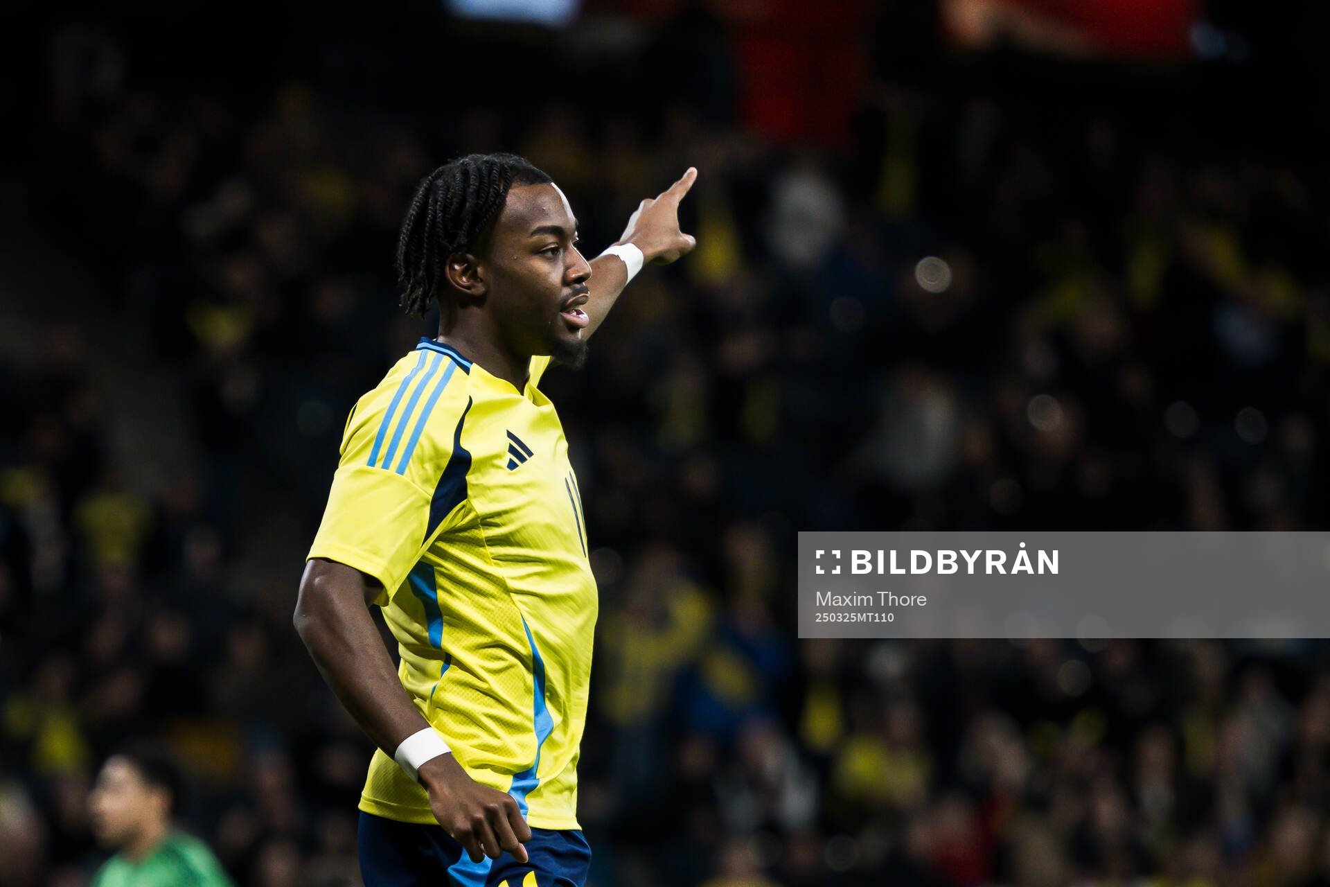 Anthony Elanga of Sweden celebrates the 5-0 goal
