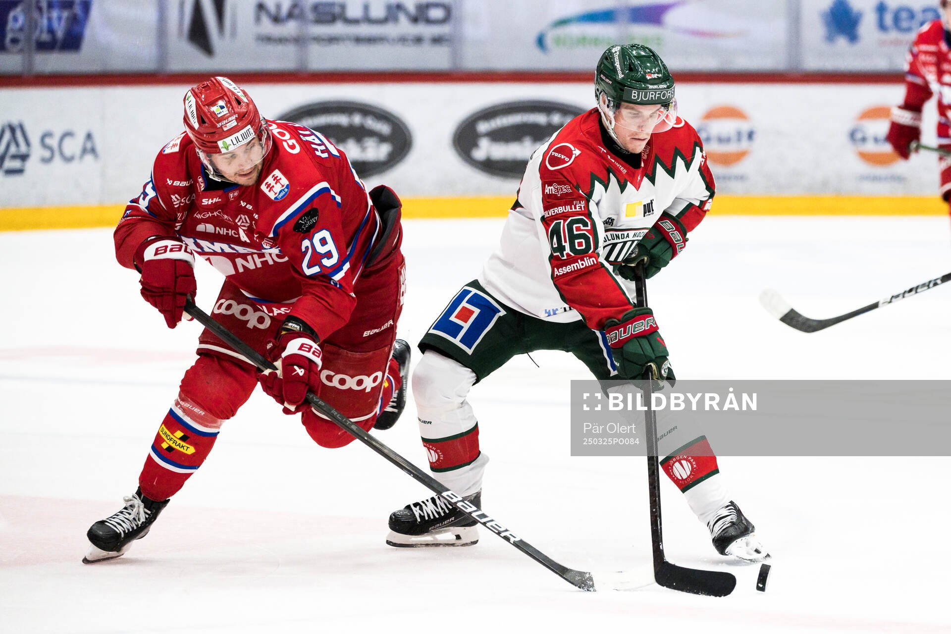Timrås Filip Hållander och Frölundas Dominik Egli