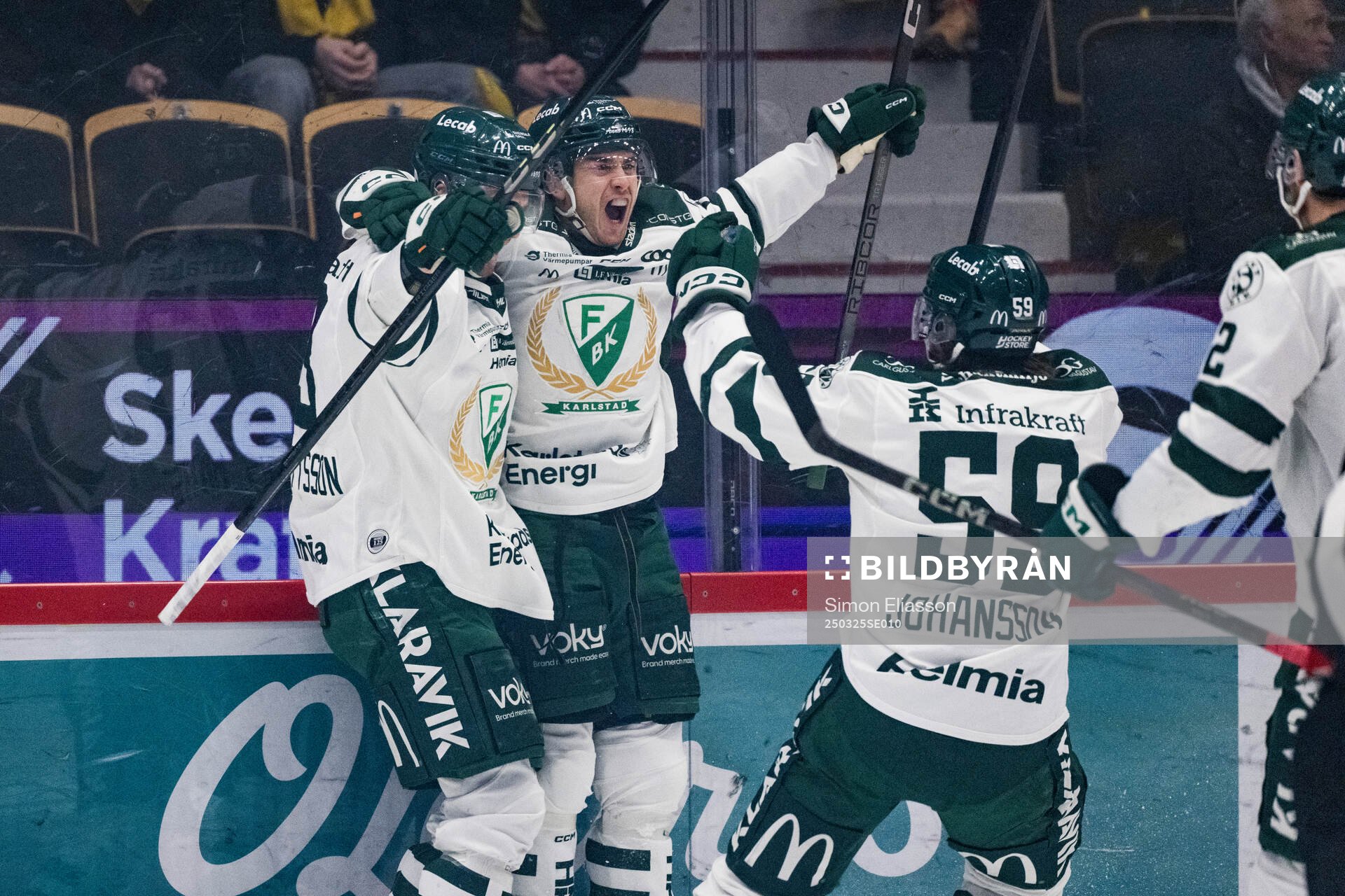 Färjestads Michael Lindqvist jublar