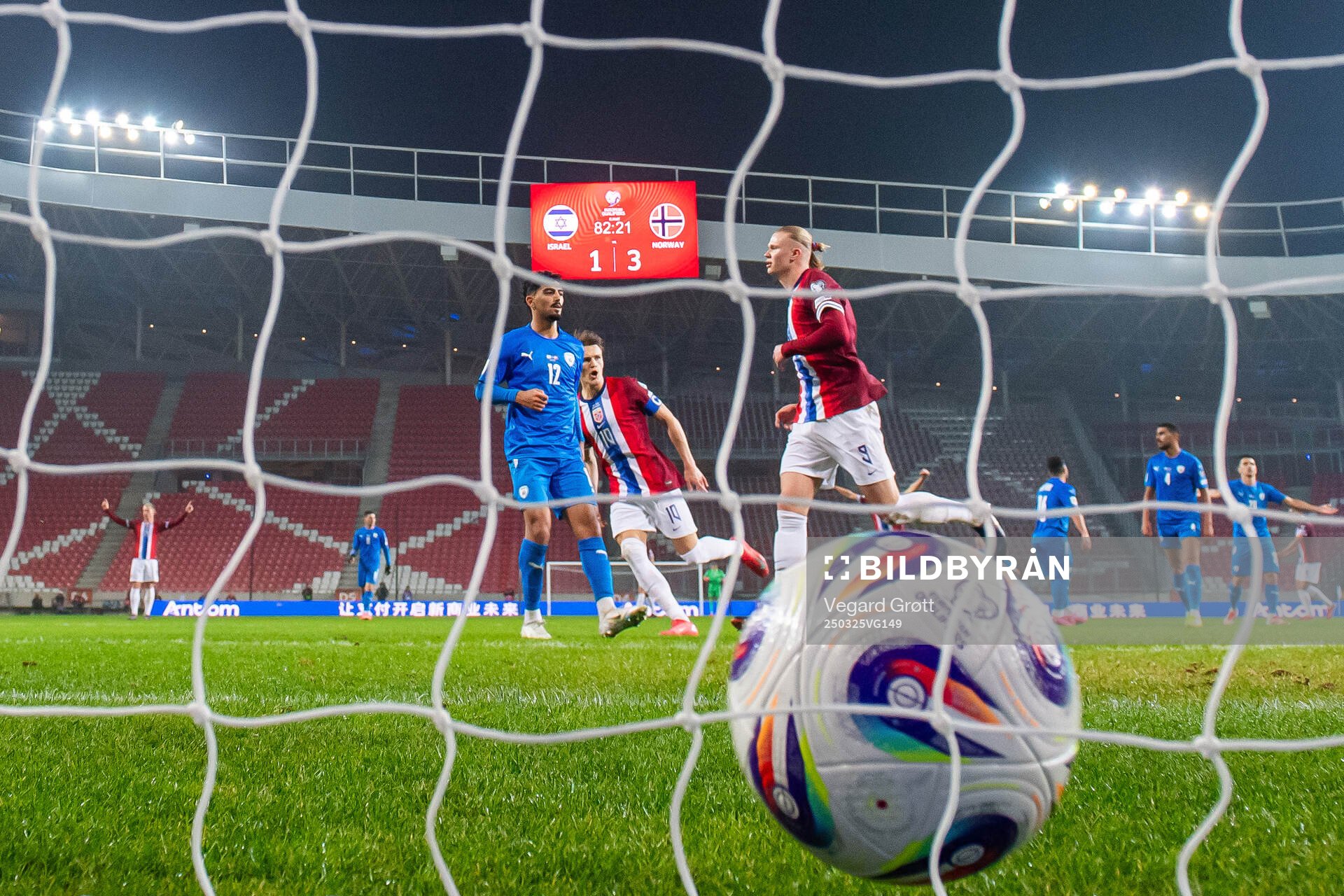 Erling Braut Haaland of Norway celebrates with teammate