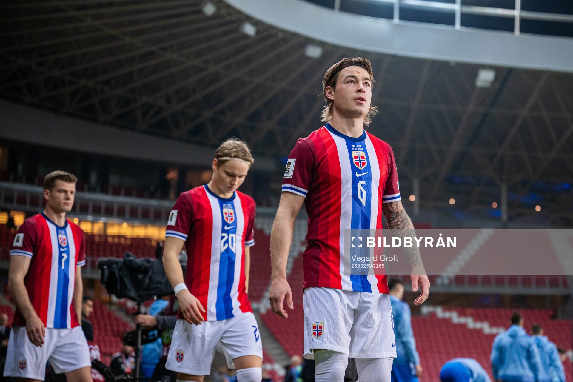 Patrick Berg of Norway enters the pitch