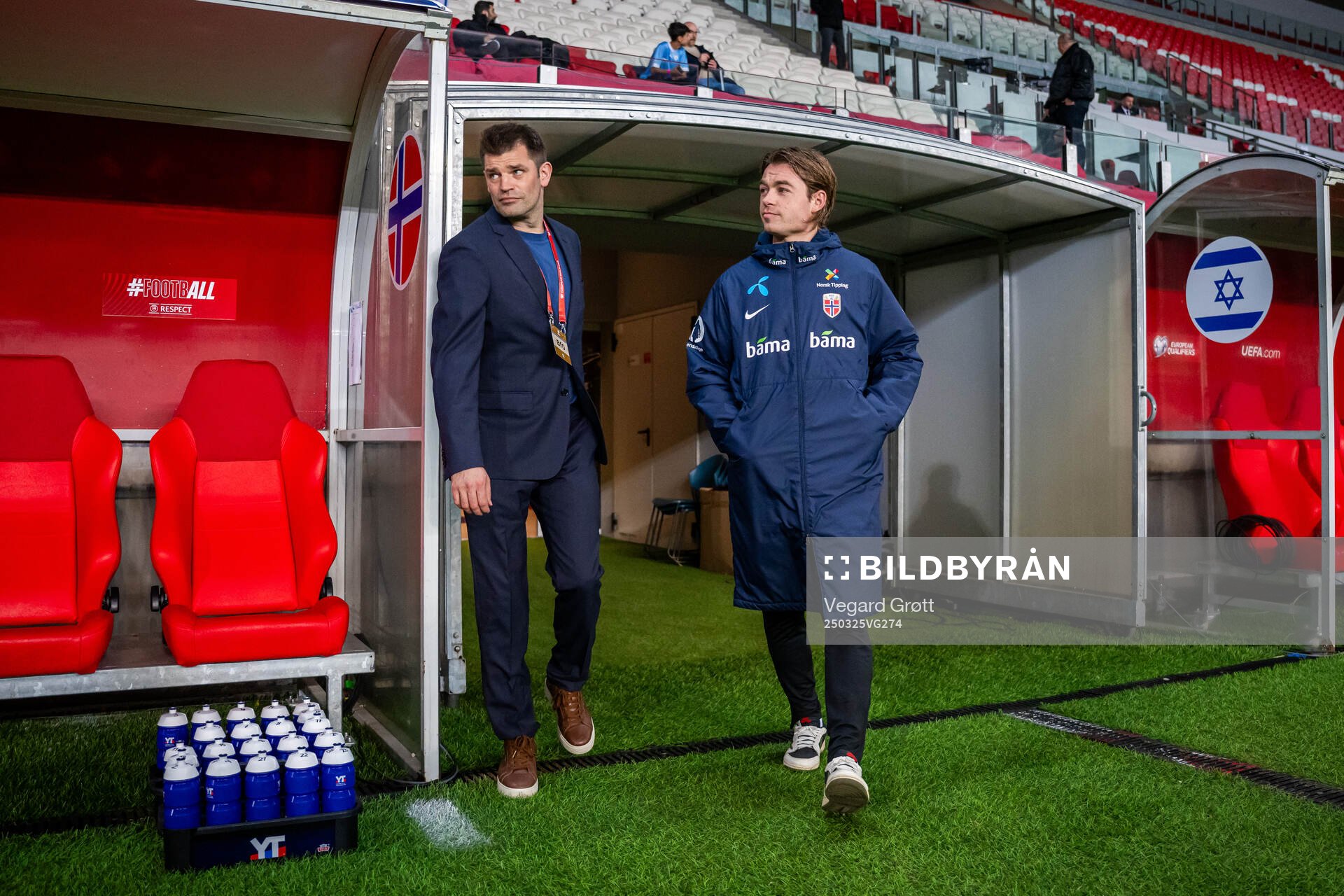 Press officer Morten Morisbak Skjønsberg and Patrick Berg