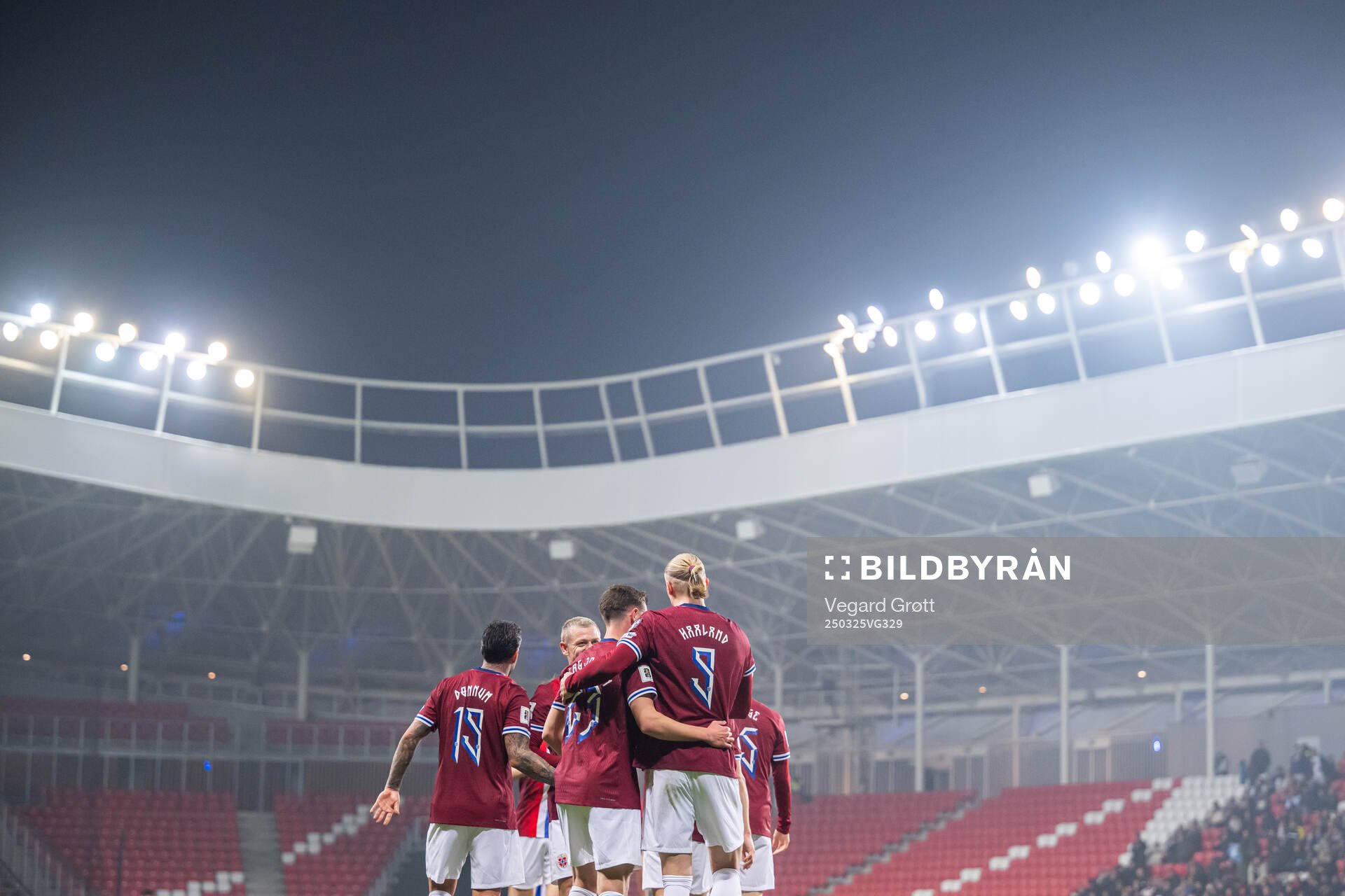 Erling Braut Haaland of Norway celebrates with teammate