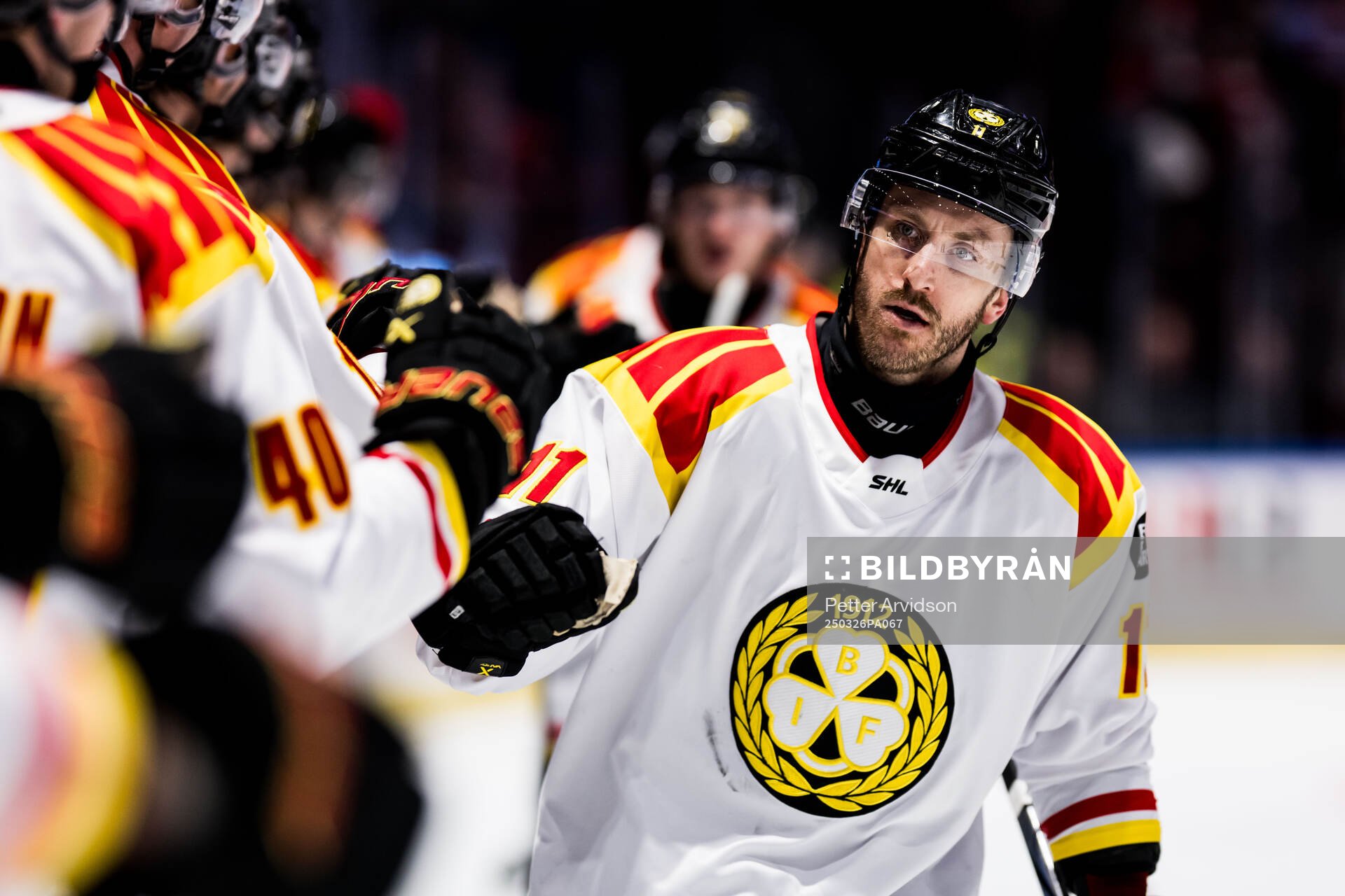 Brynäs Jordan Schroeder jublar