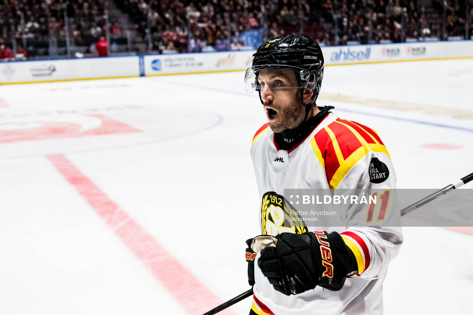 Brynäs Jordan Schroeder jublar