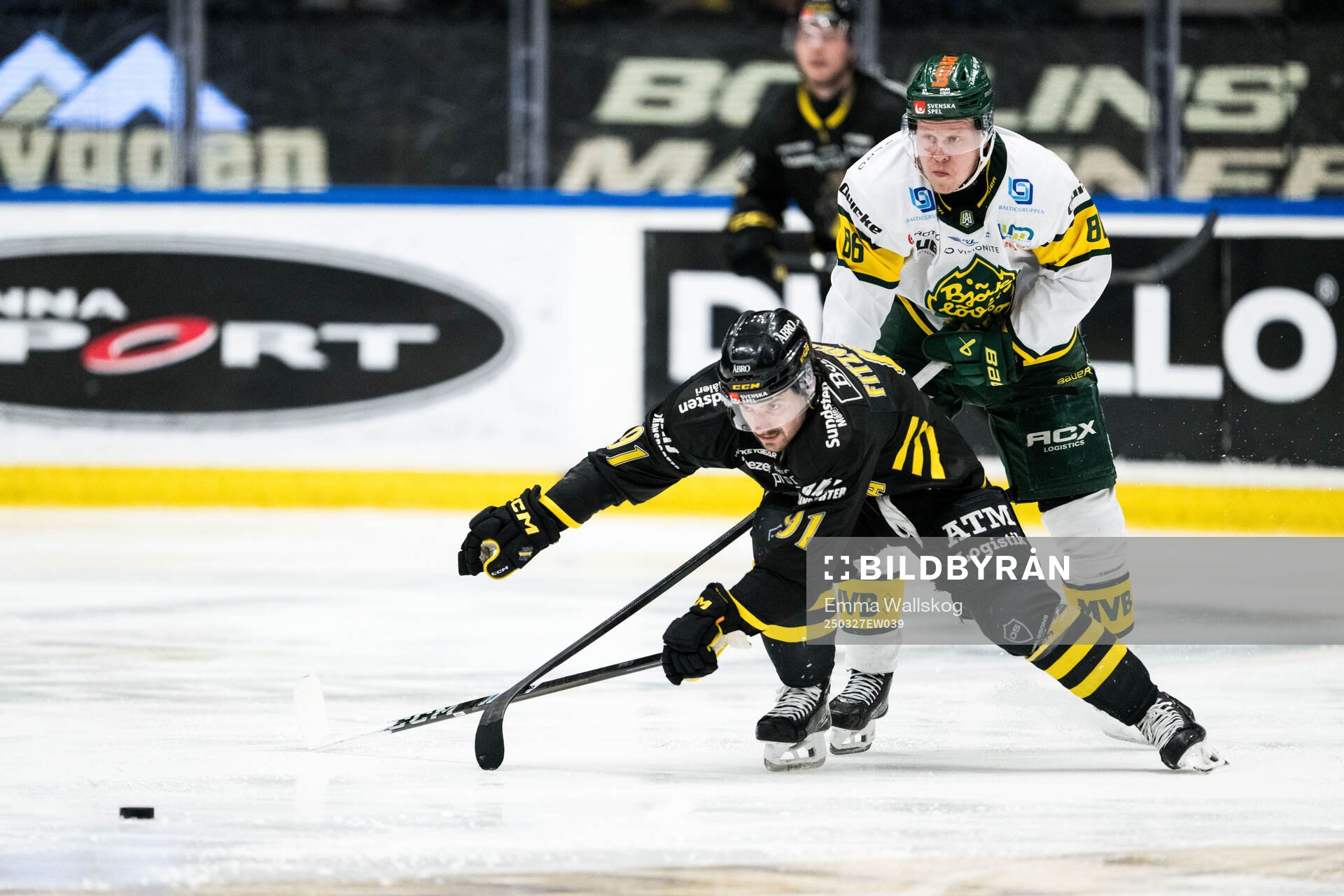 AIKs Gerry Fitzgerald och Björklövens Daniel Viksten