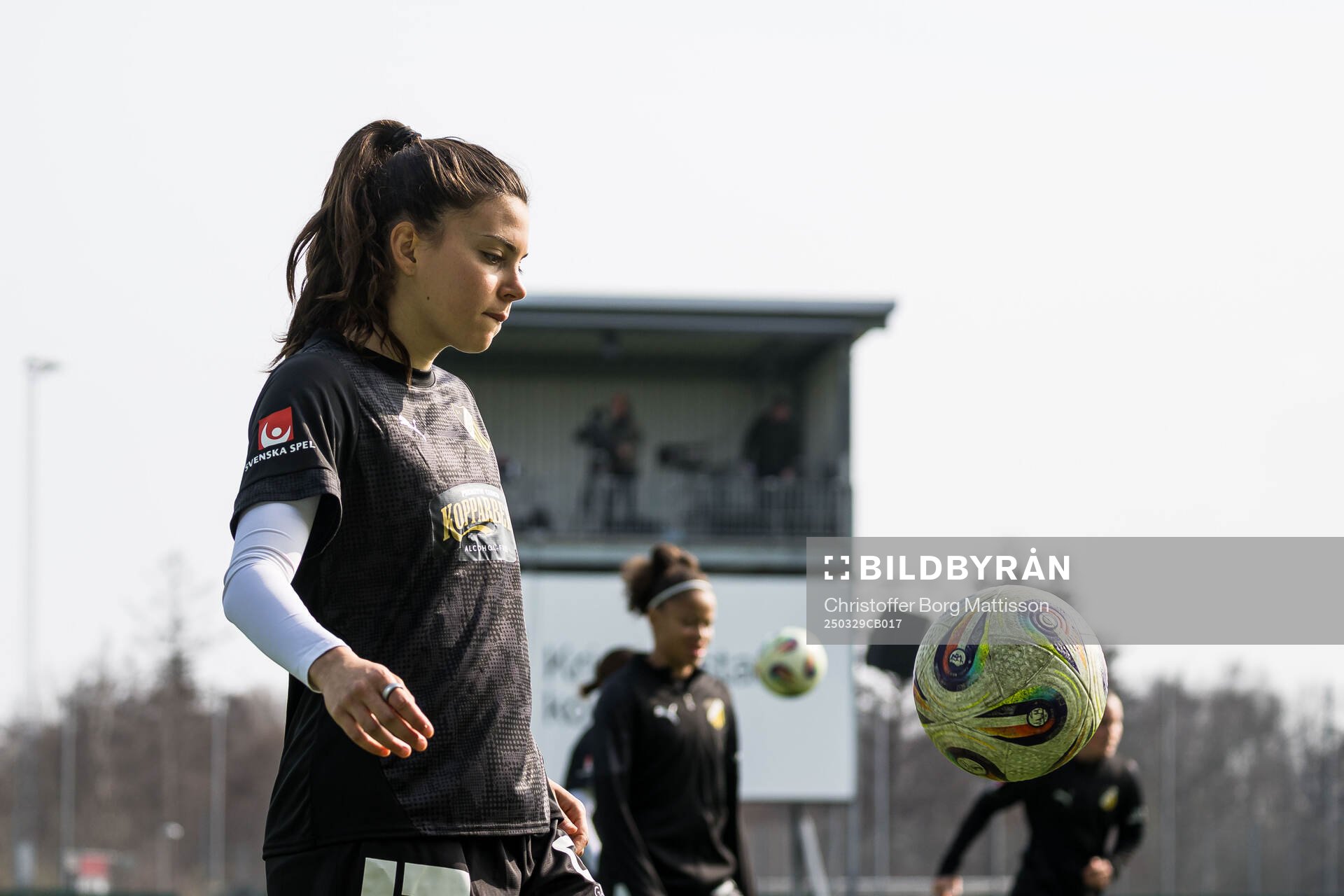 Häckens Helena Sampaio inför fotbollsmatchen i Damallsvenskan mellan Kristianstad och Häcken den 29 mars 2025 i Kristianstad.
