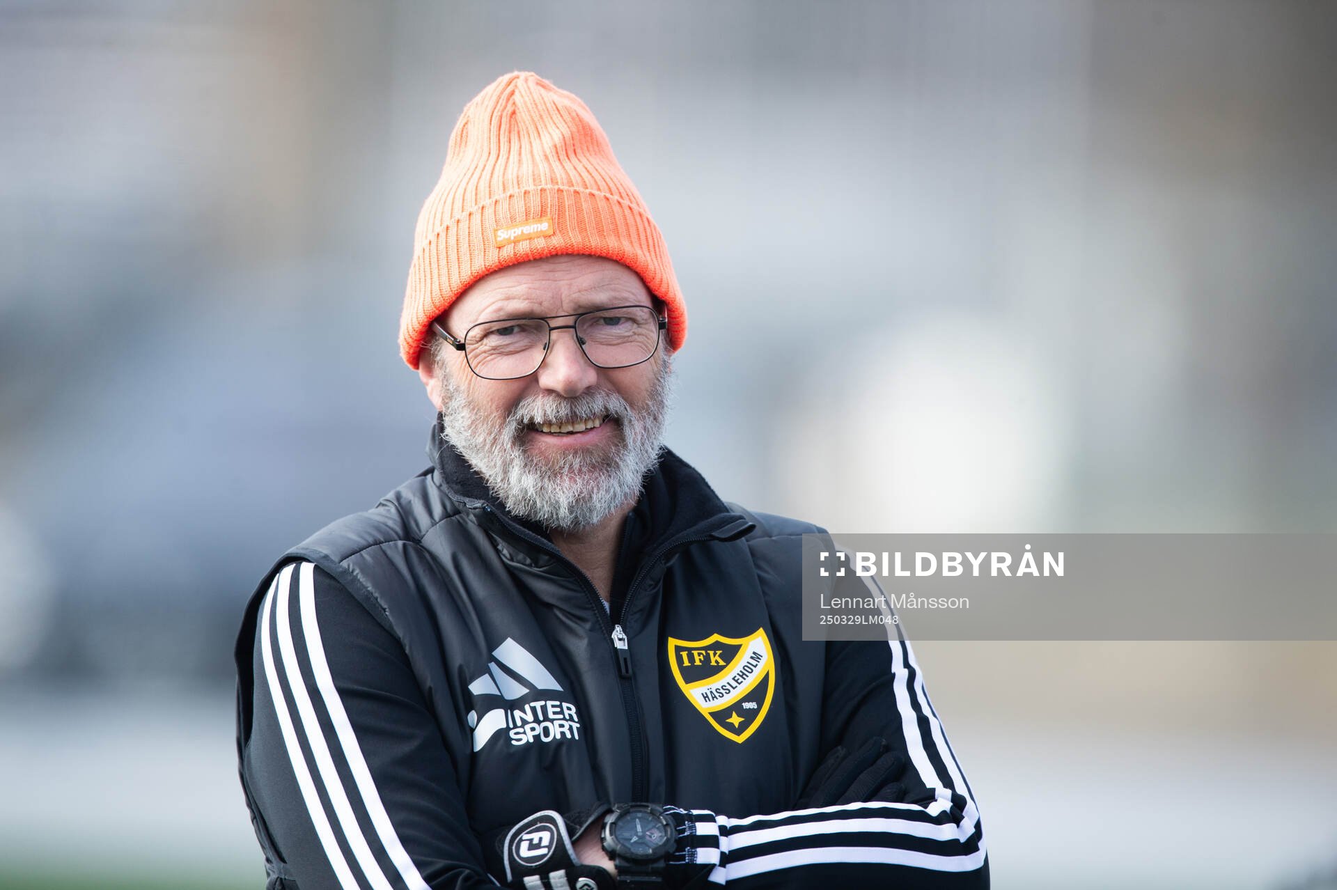 IFK Hässleholms tränare Dennis Winroth i matchen mellan