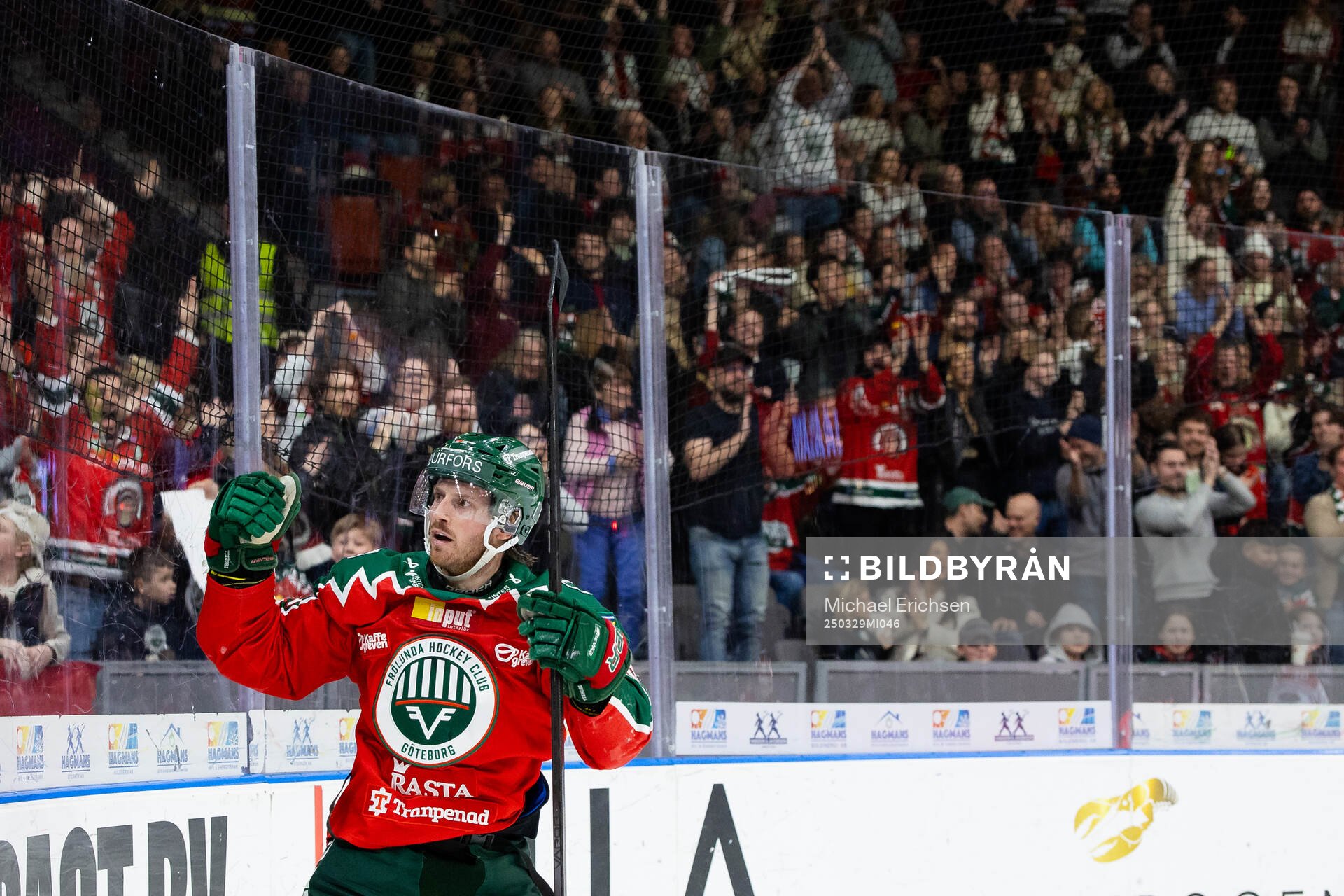 Frölundas Erik Thorell jublar