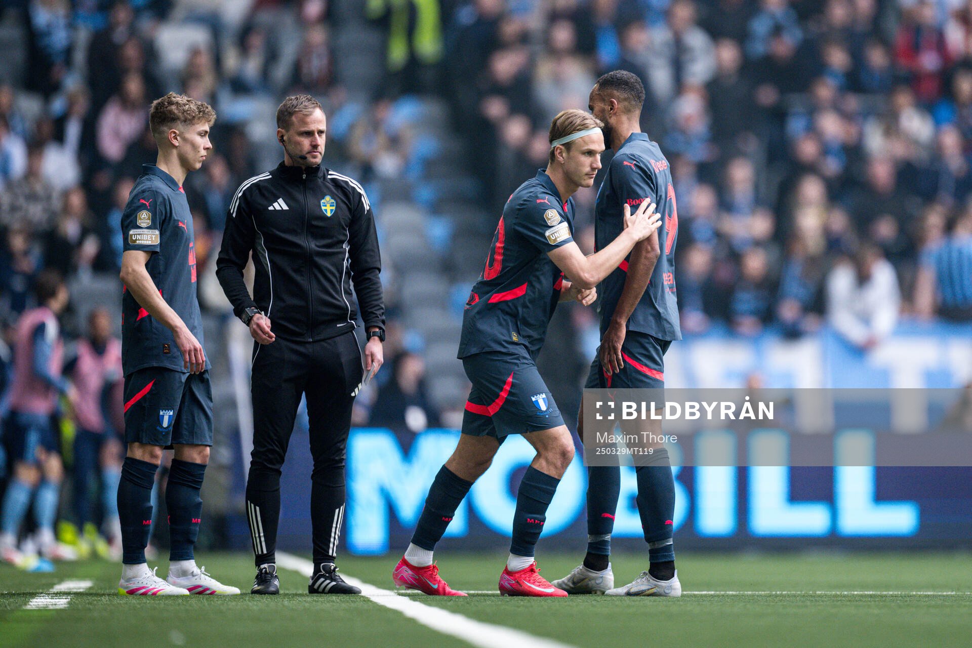 Malmö FFs Hugo Bolin, Erik Botheim och Isaac Thelin