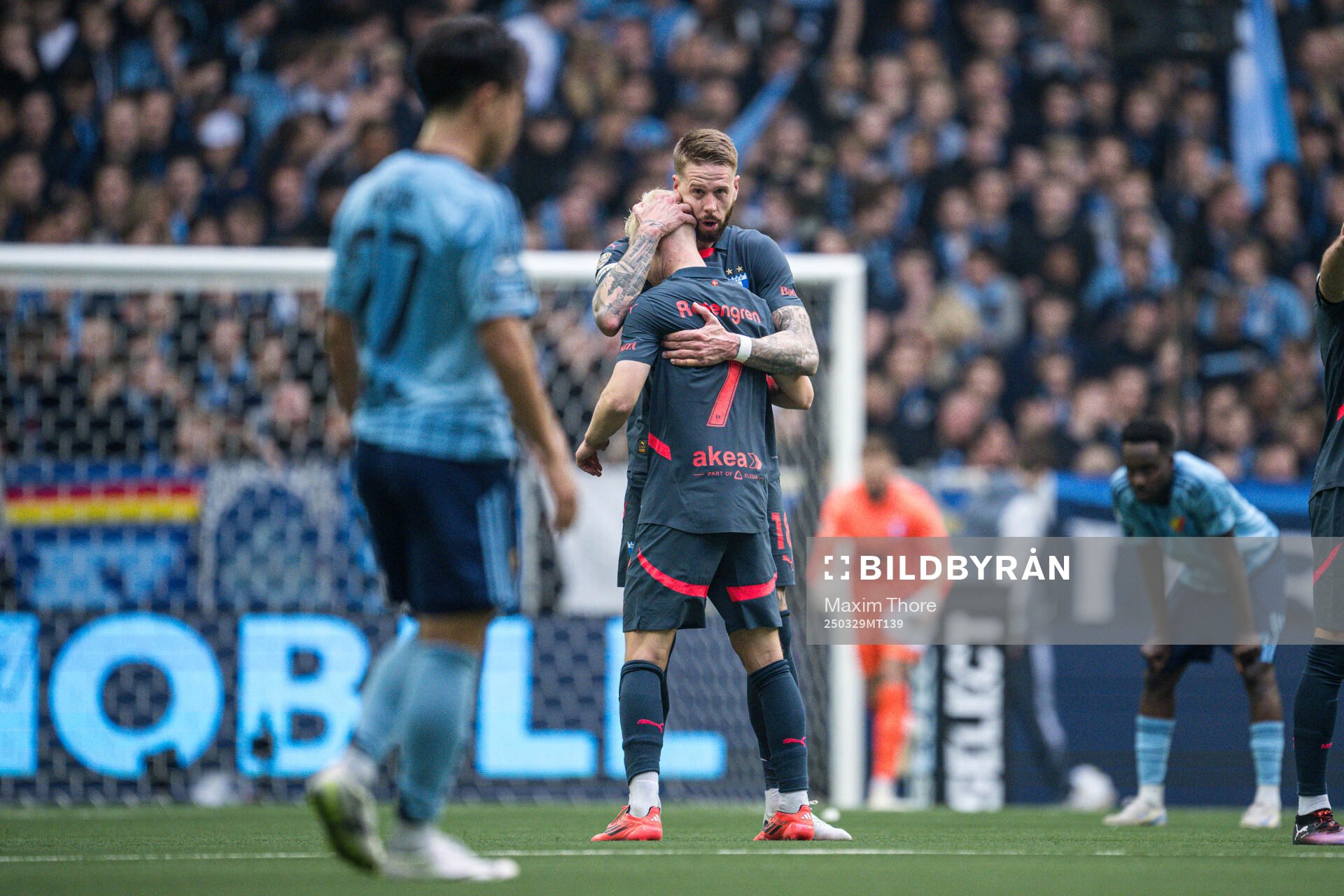 Malmö FFs Pontus Jansson och Otto Rosengren jublar