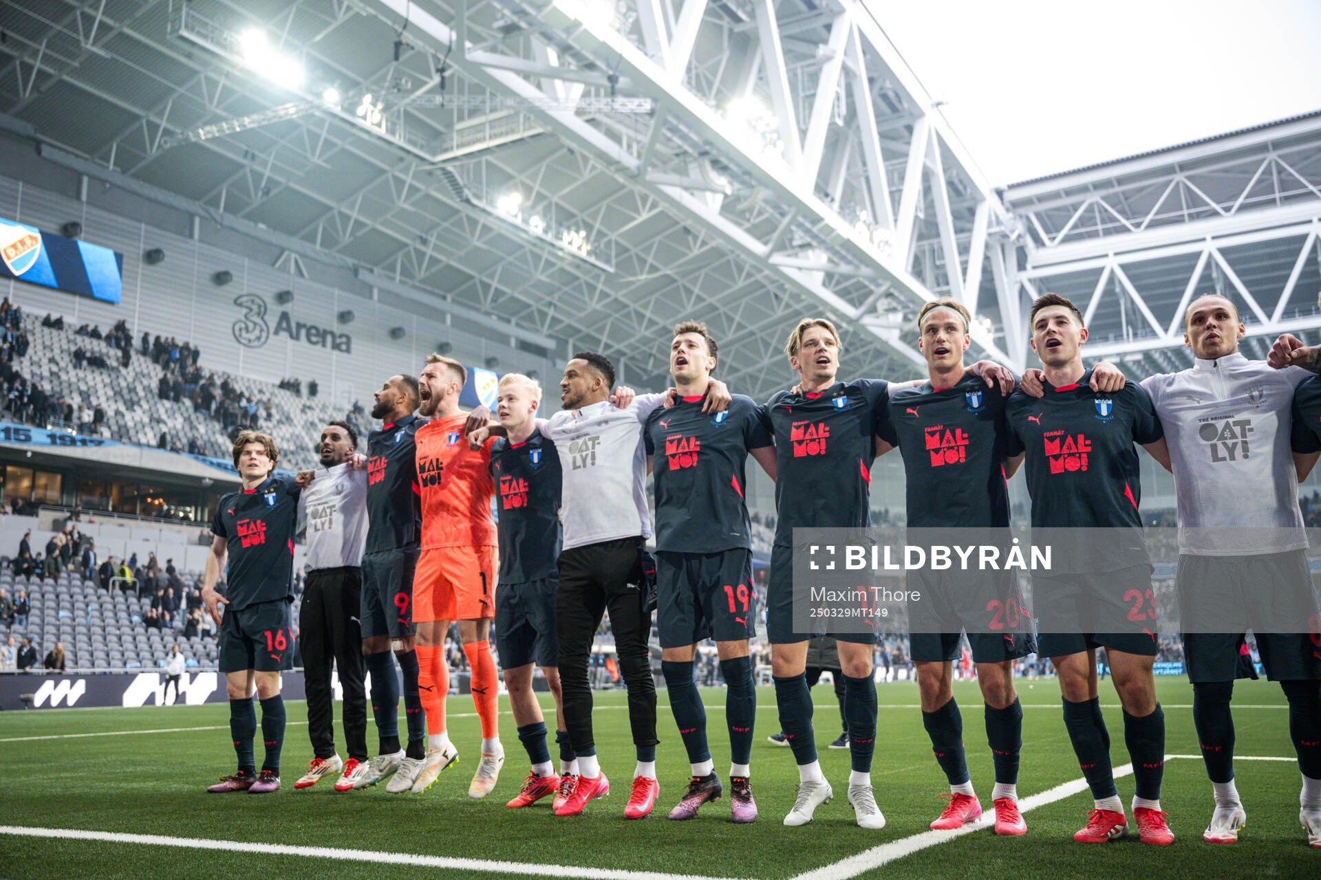 Malmö FFs Oliver Berg, Taha Abdi Ali, Isaac Thelin,