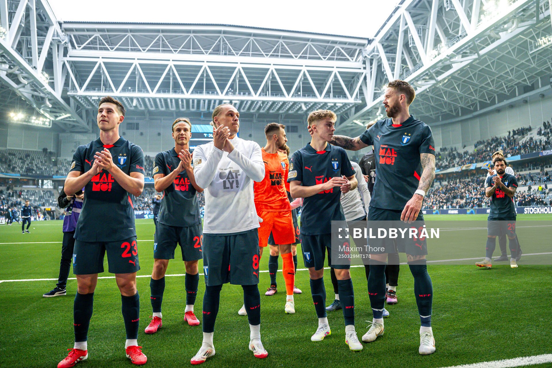 Malmö FFs Hugo Bolin och Pontus Jansson jublar