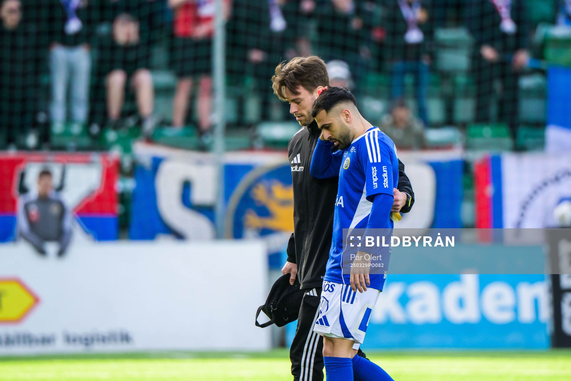 GIF Sundsvalls Samuel Asoma under fotbollsmatchen i Superettan mellan GIF Sundsvall och Helsingborg den 29 mars 2025 i Sundsvall. 