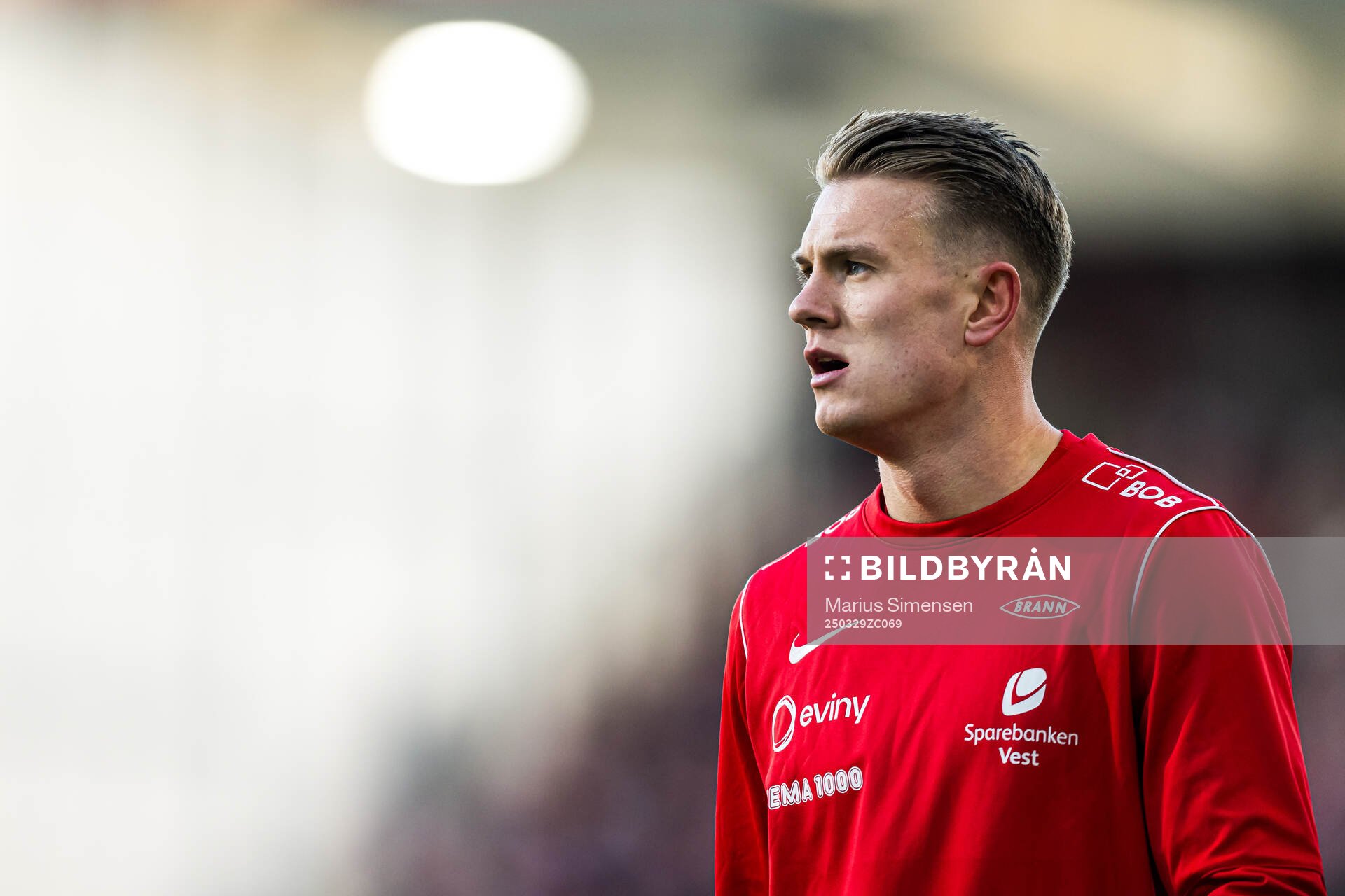 Emil Kornvig of Brann warms up
