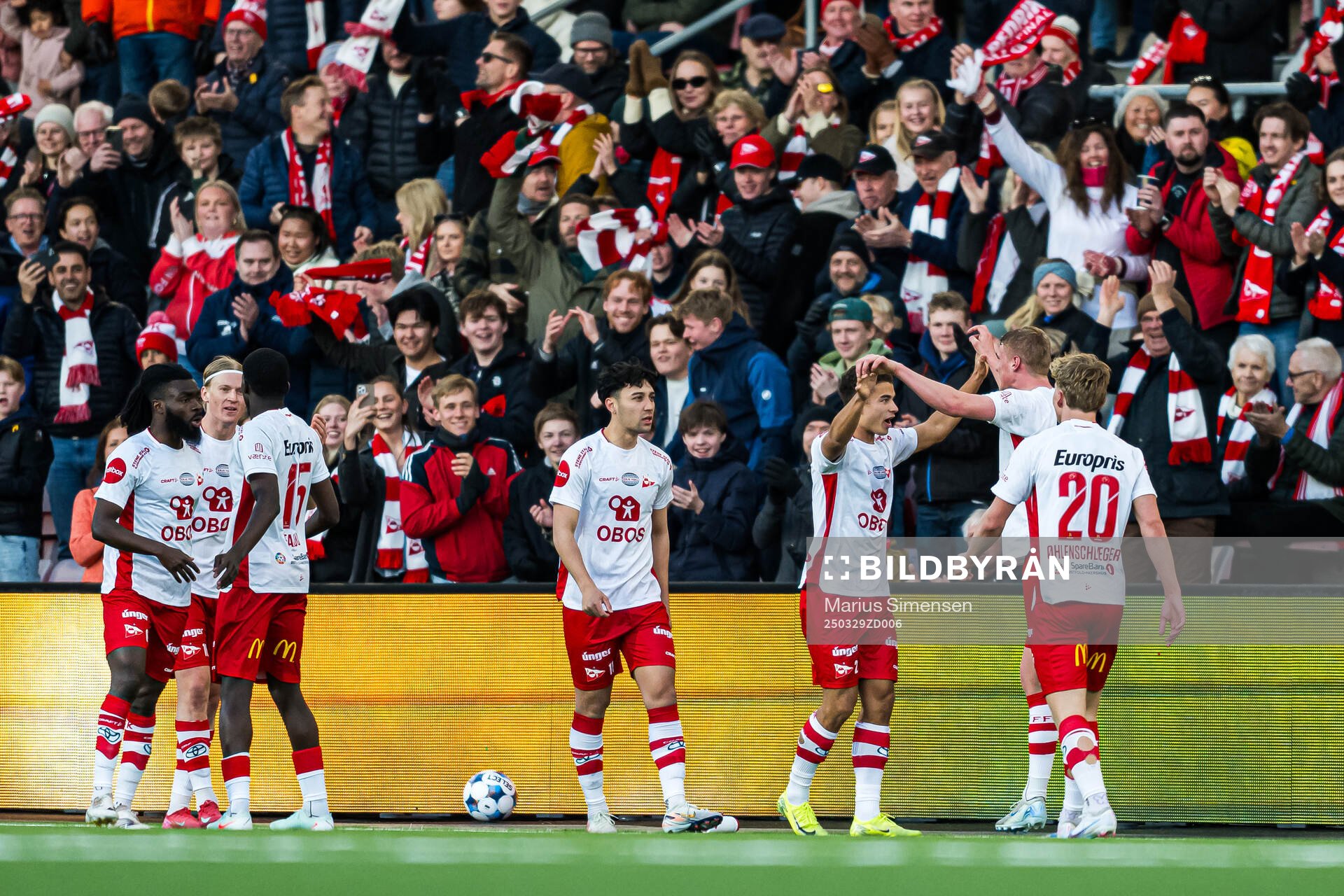 Emil Frost Holten of Fredrikstad celebrates