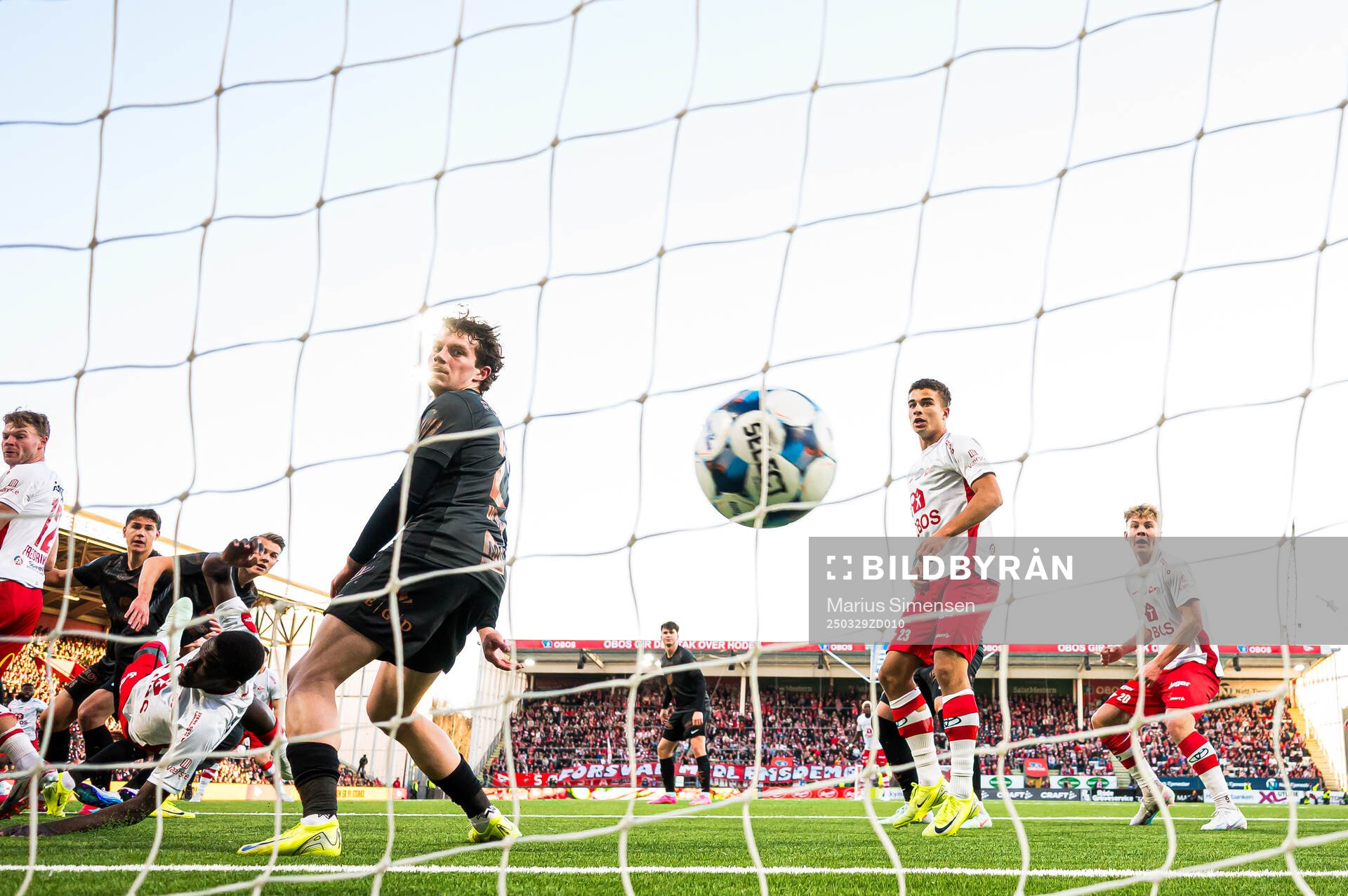 Emil Frost Holten of Fredrikstad scores the 1-0 goal