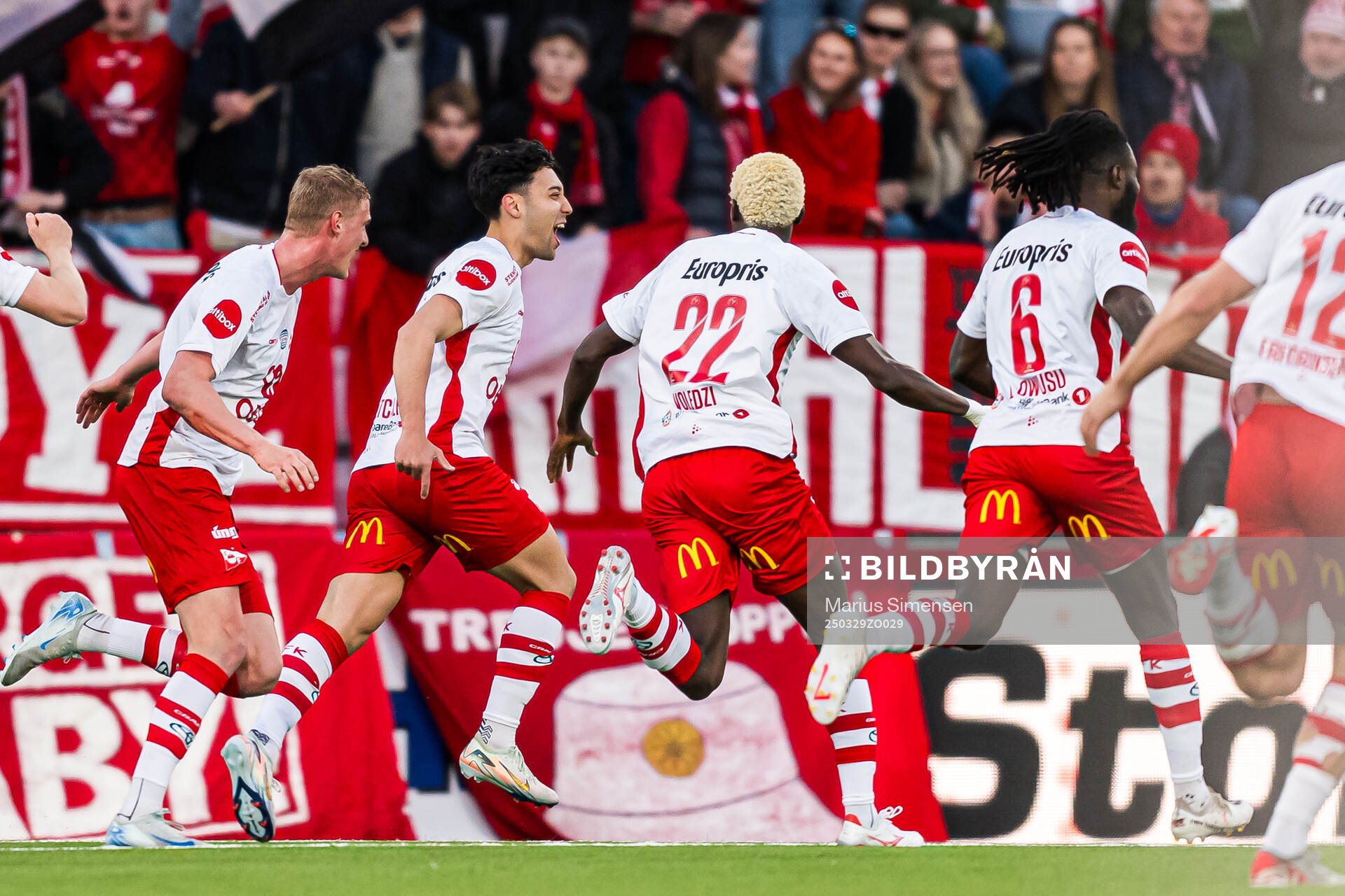 Ulrik Tillung Fredriksen of Fredrikstad celebrates