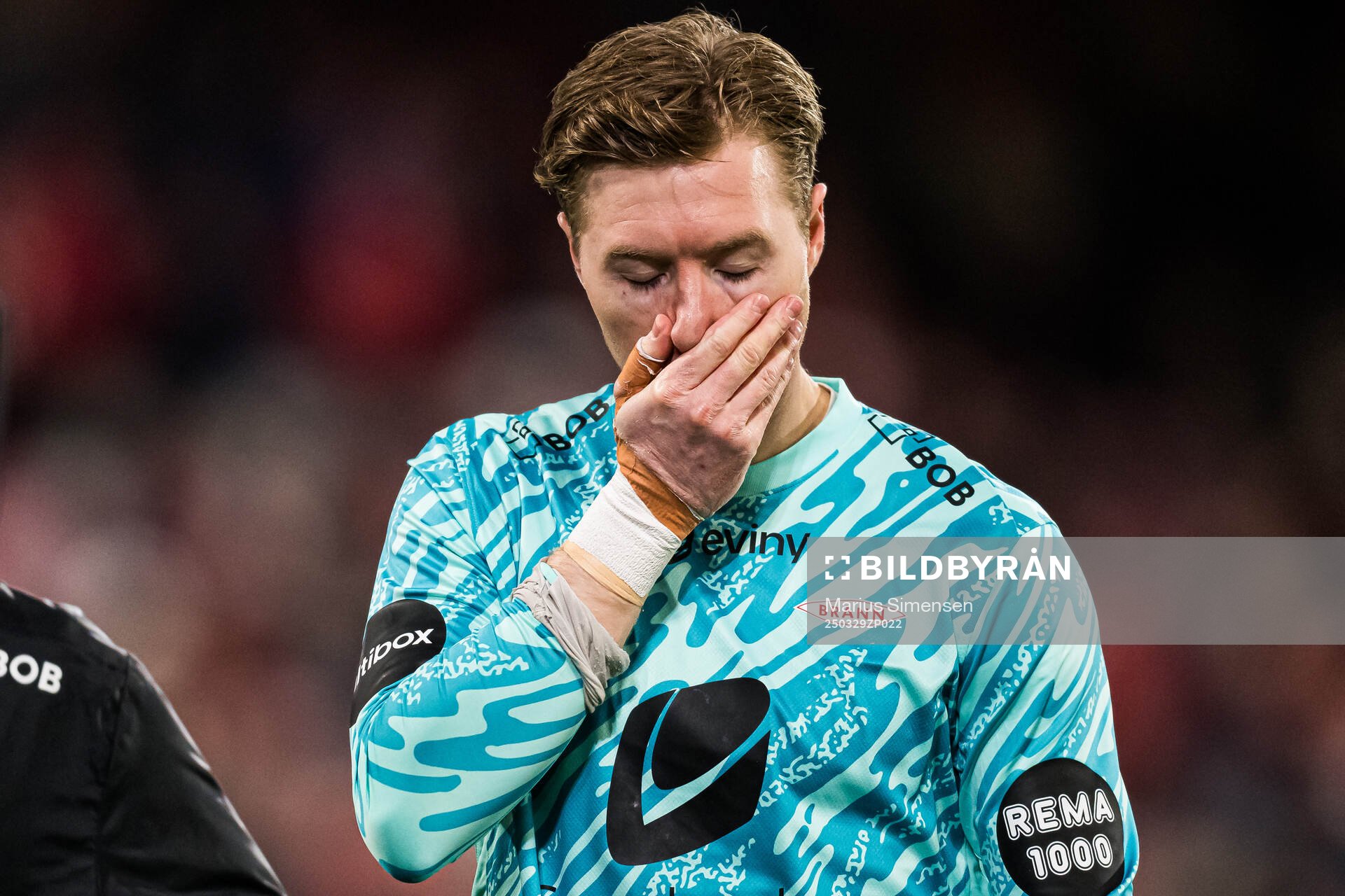 Mathias Dyngeland of Brann looks dejected