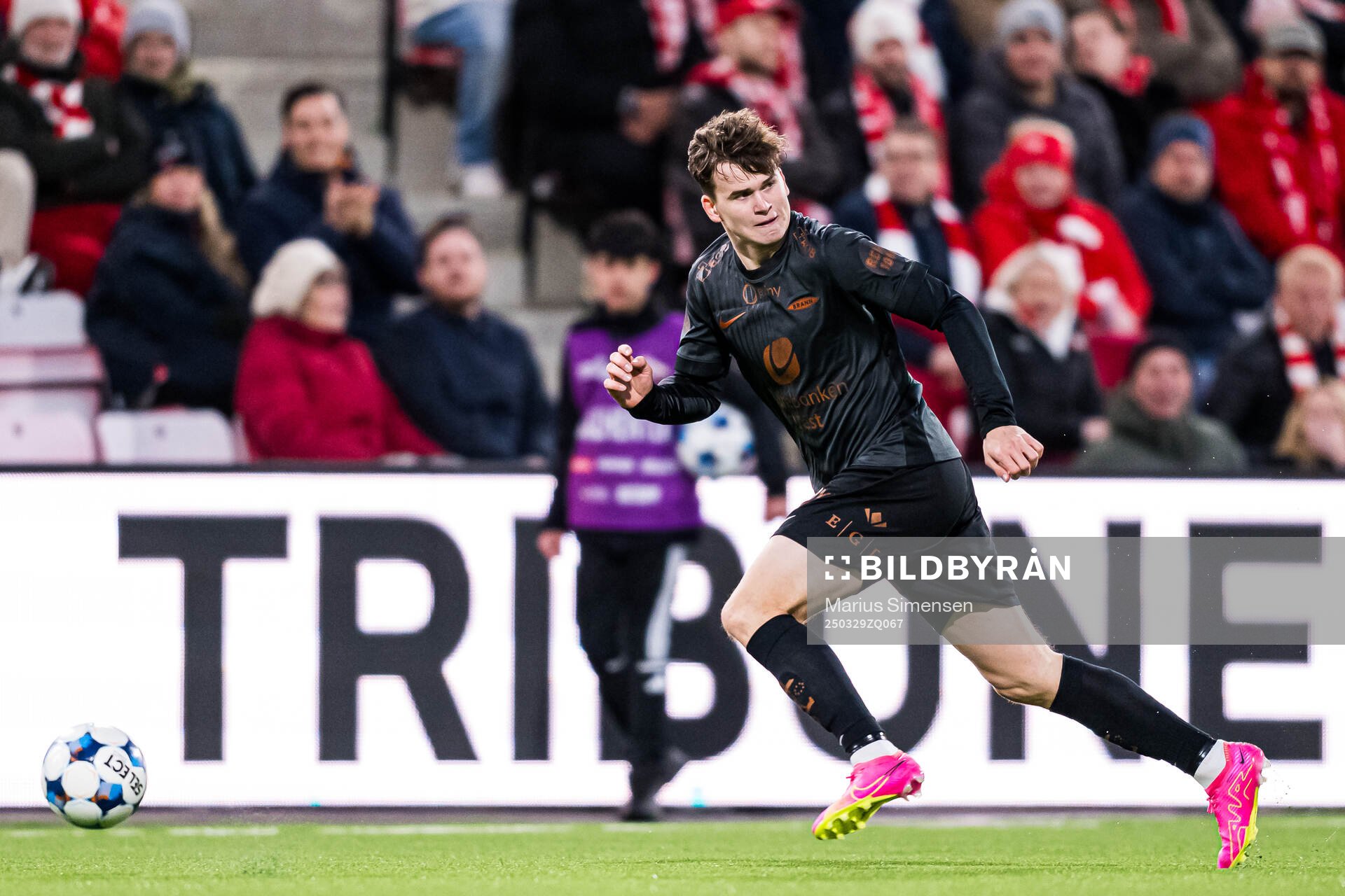 Mads Hansen of Brann during the Eliteserien match between Fredrikstad and Brann on March 29, 2025 in Fredrikstad. 