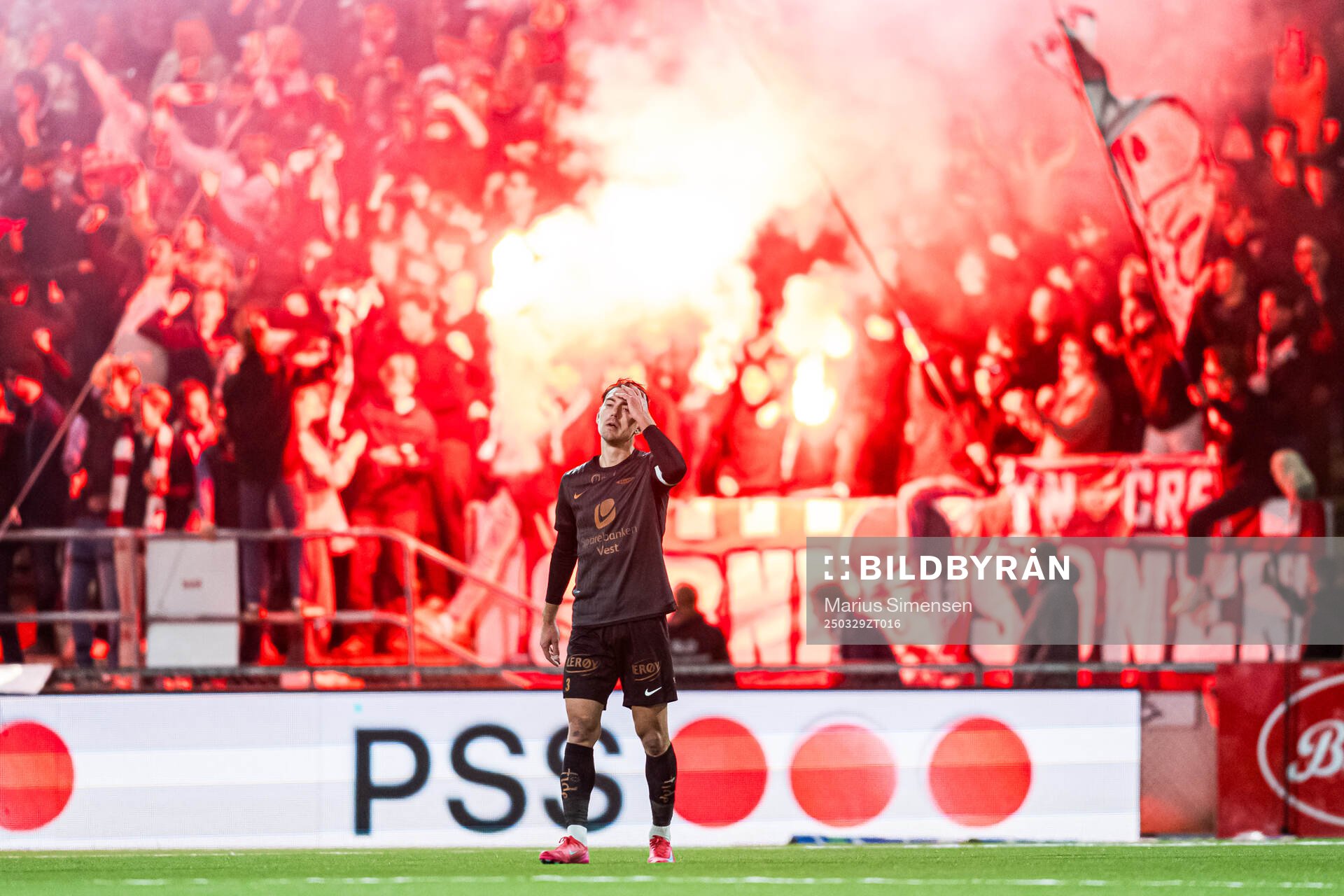 Fredrik Pallesen Knudsen of Brann looks dejected