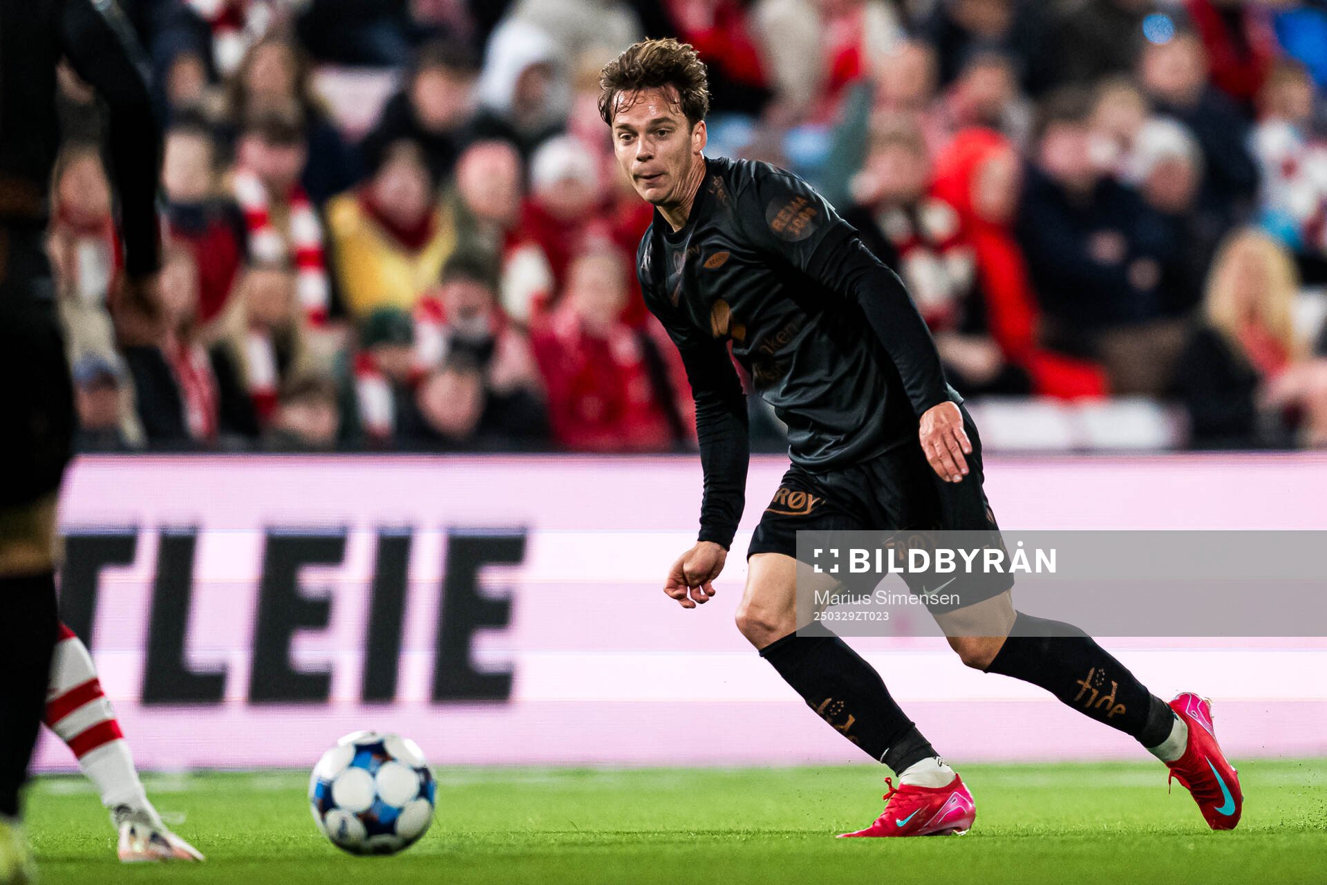 Felix Horn Myhre of Brann during the Eliteserien match between Fredrikstad and Brann on March 29, 2025 in Fredrikstad. 