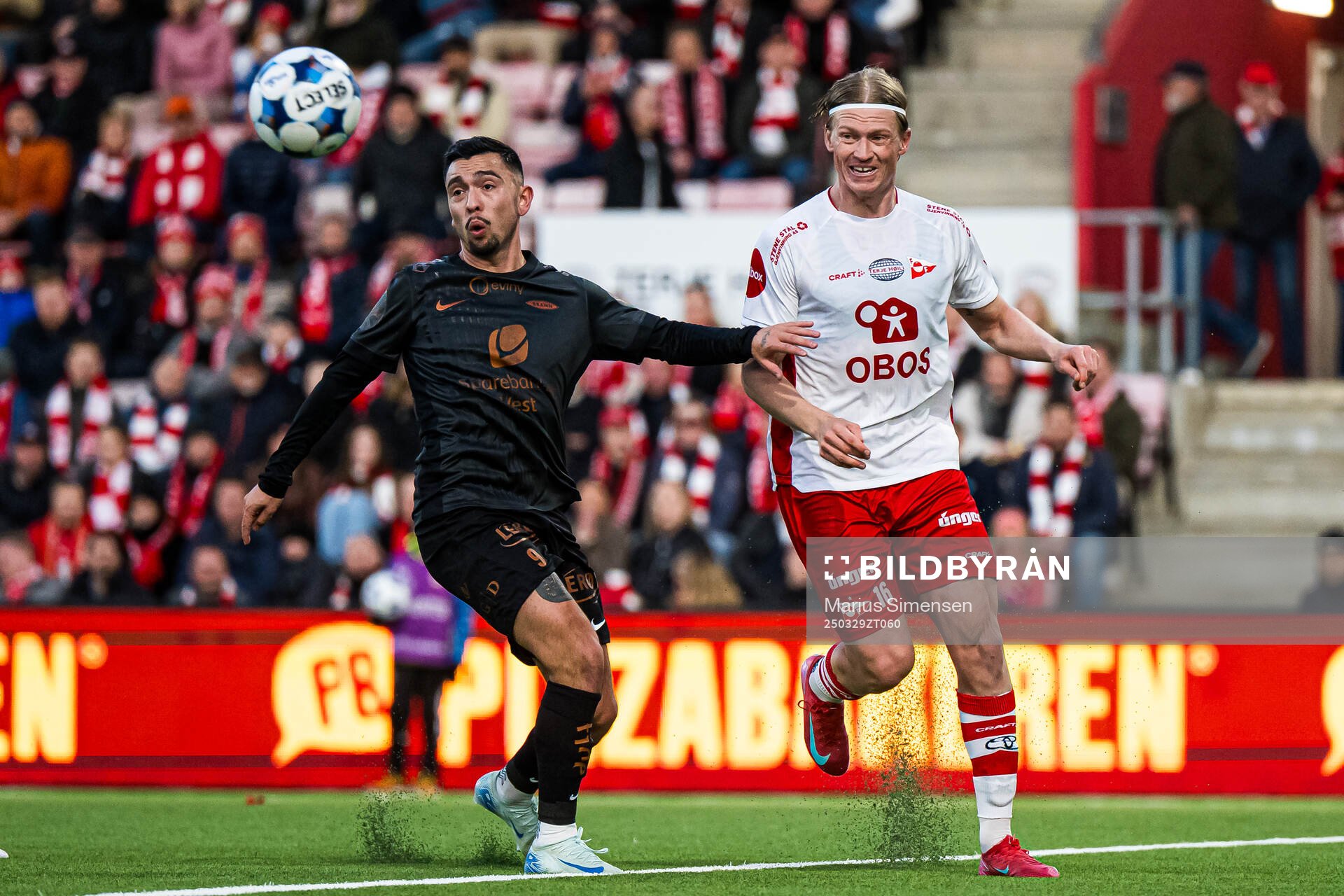 Niklas Castro of Brann and Daniel Fritz Eid of Fredrikstad
