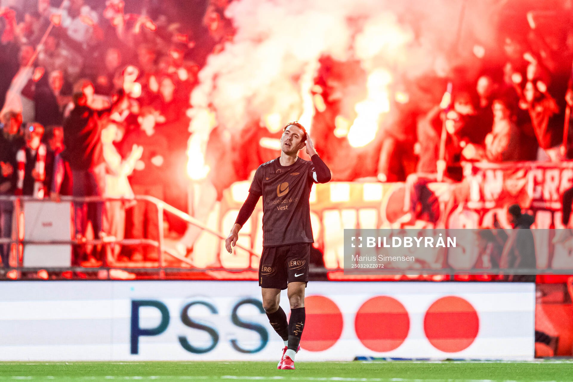 Fredrik Pallesen Knudsen of Brann looks dejected