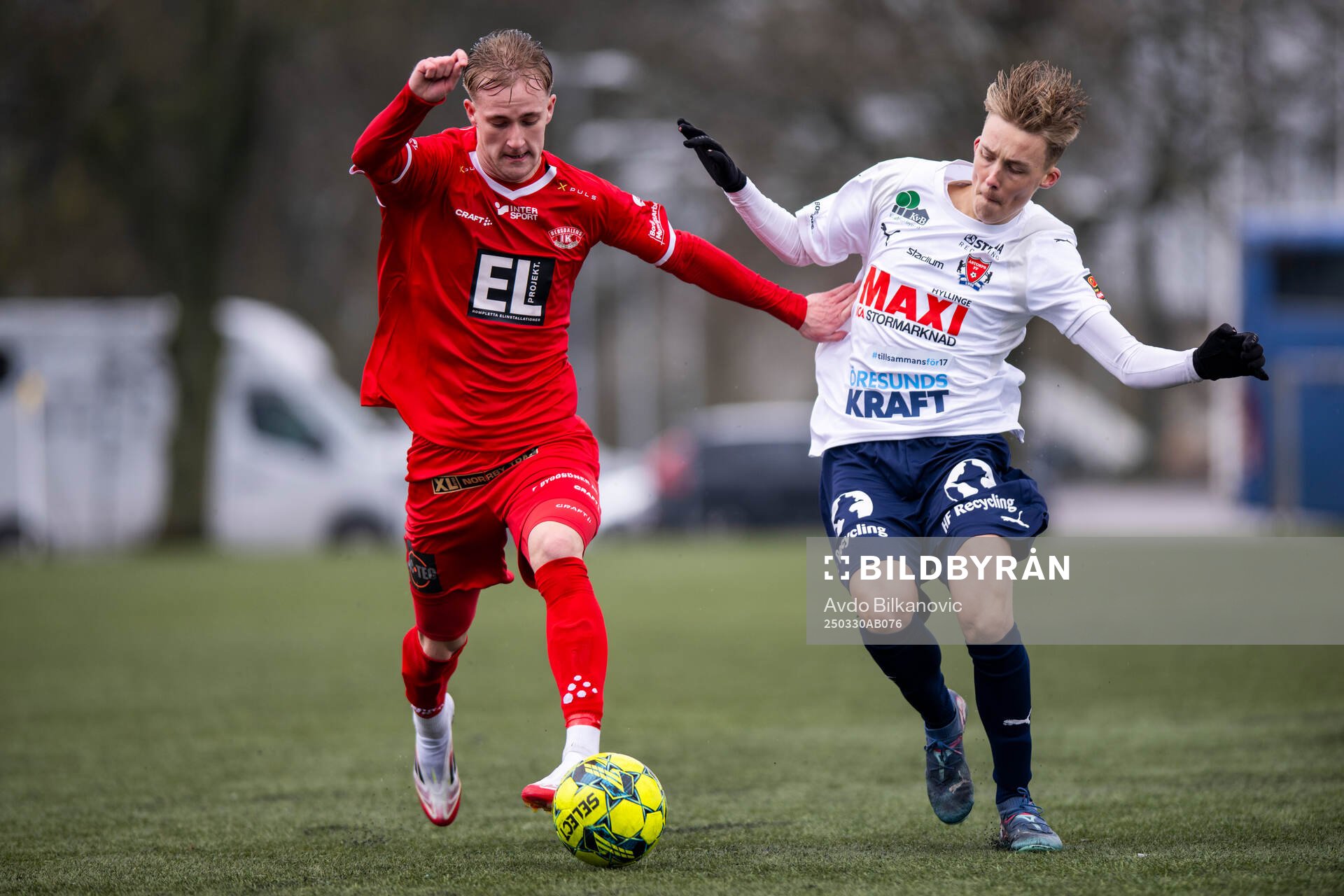 Åstorps FFs Mio Johansson och Bergdalens IKs Adam Johansson